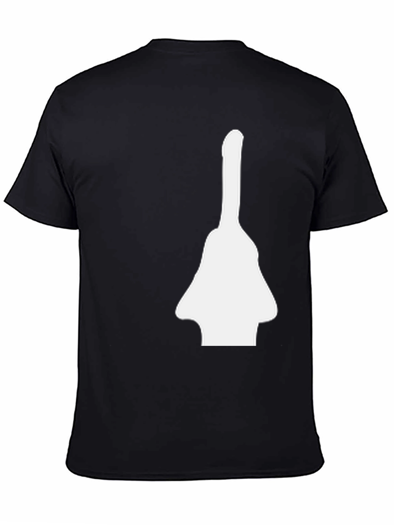 Unique Graphic Tee - White Guitar Silhouette on Black