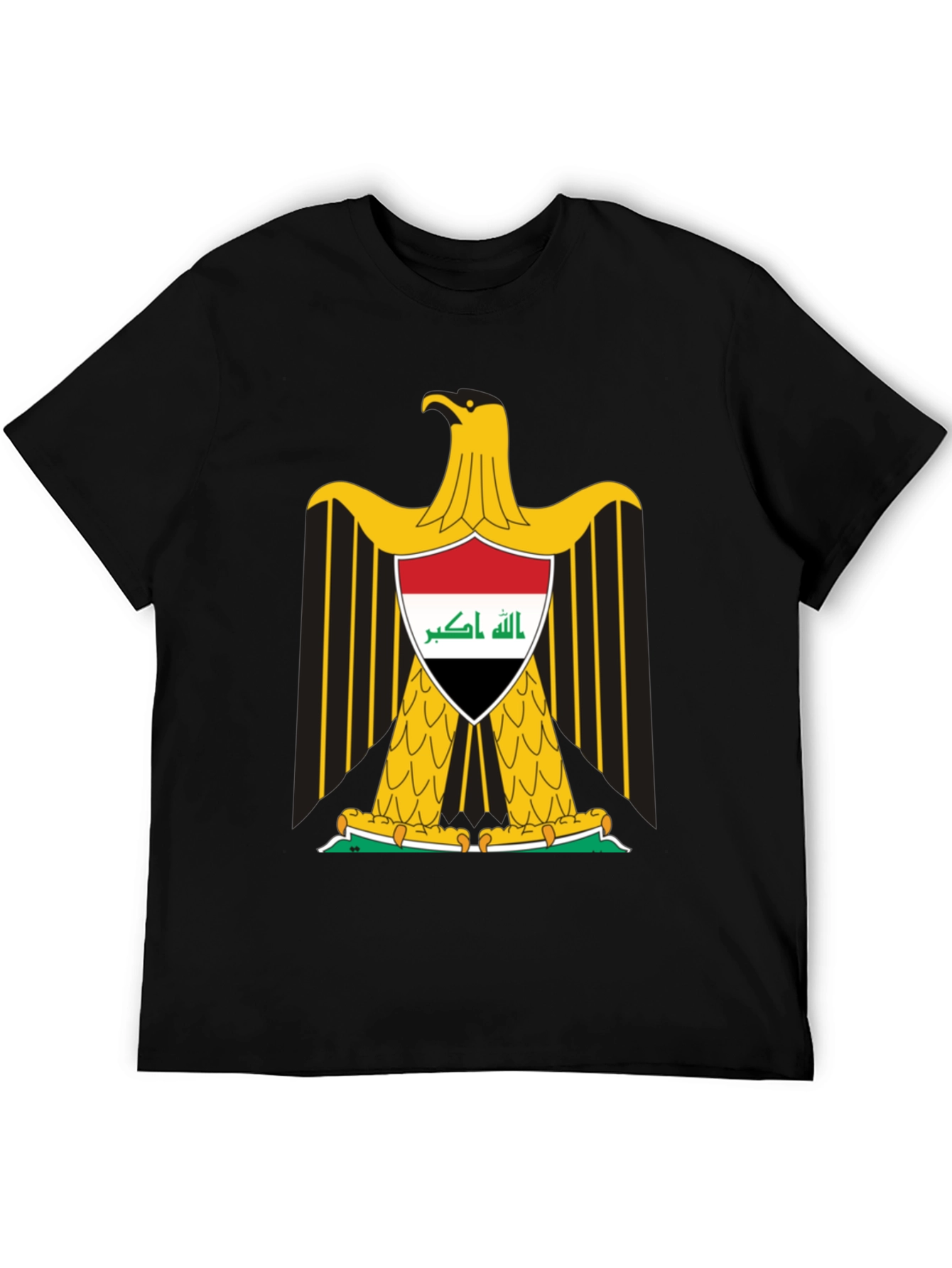 Iraq Flag Eagle Graphic Tee - Black