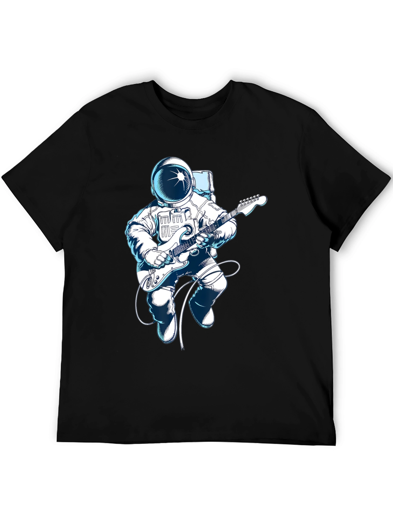Astronaut Guitar Player Graphic Tee - Space Music Shirt