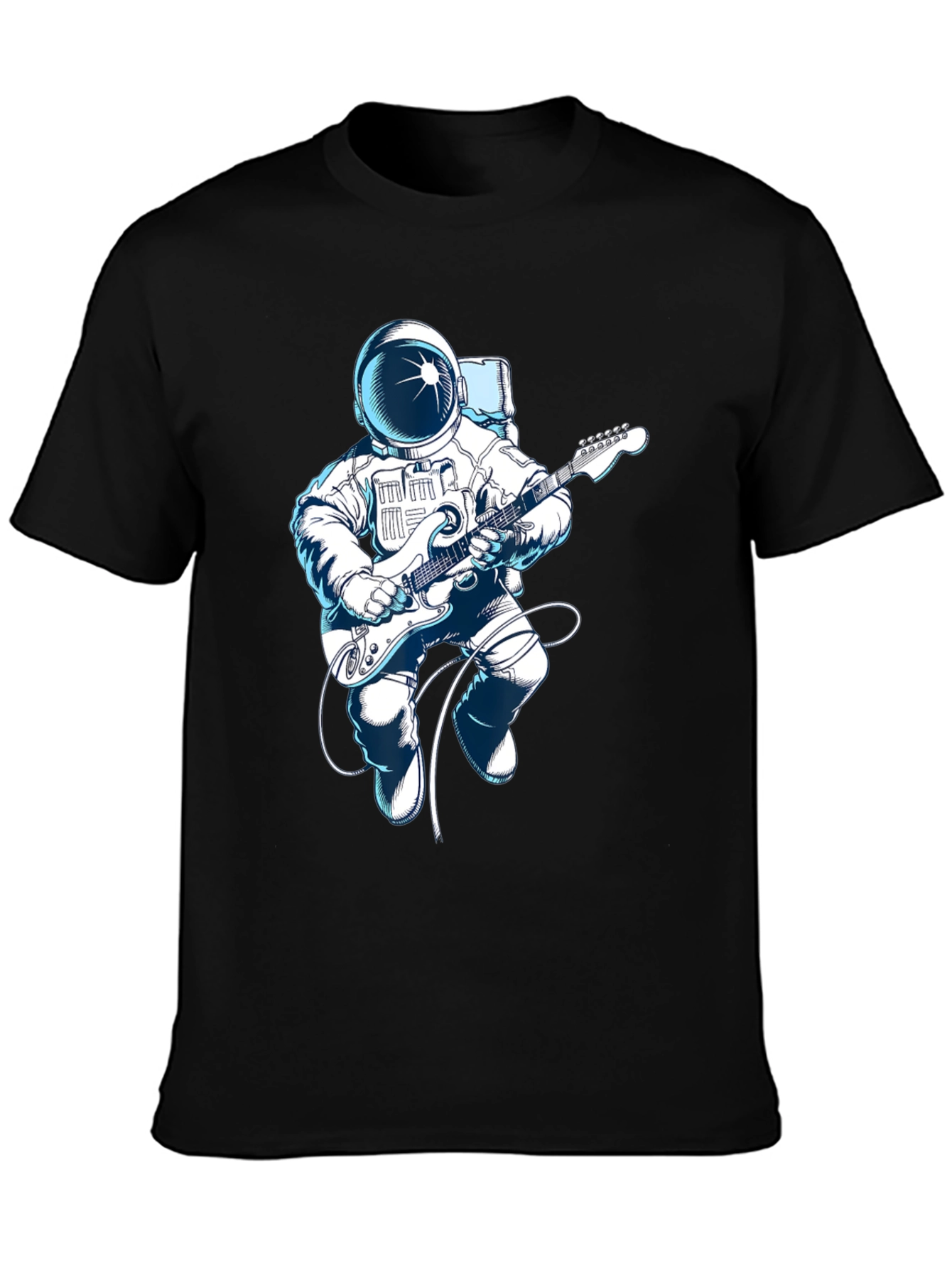 Astronaut Guitar Player Graphic Tee - Space Music Shirt