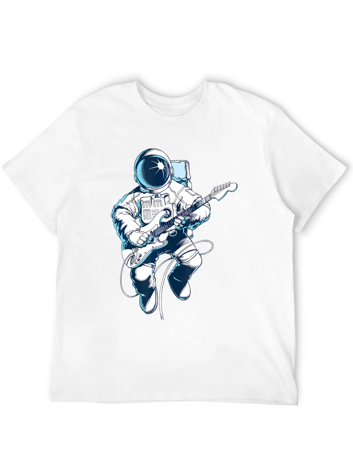 Astronaut Guitar Player Graphic Tee - Space Music Shirt