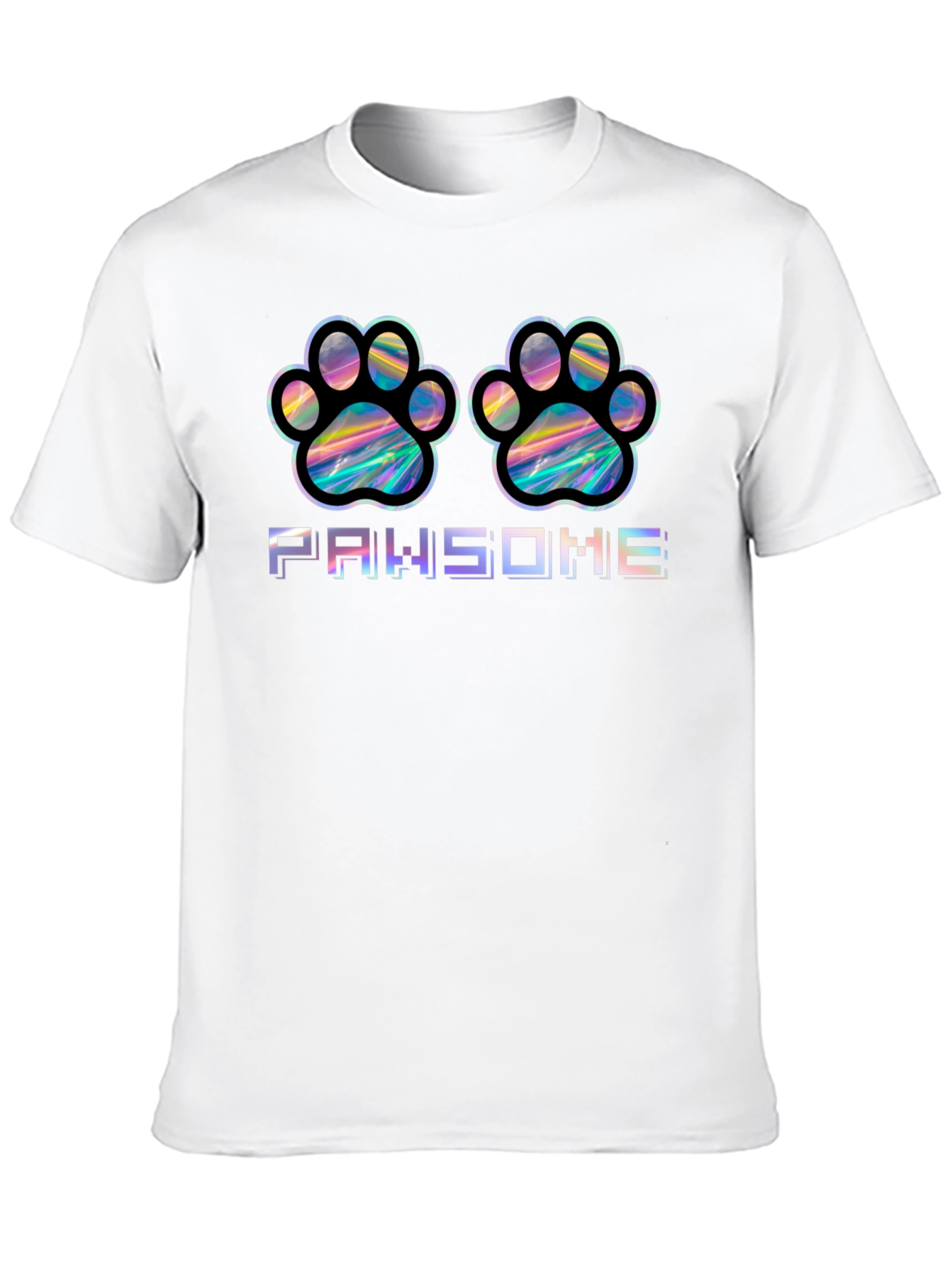 Pawsome Holographic Paw Print T-Shirt