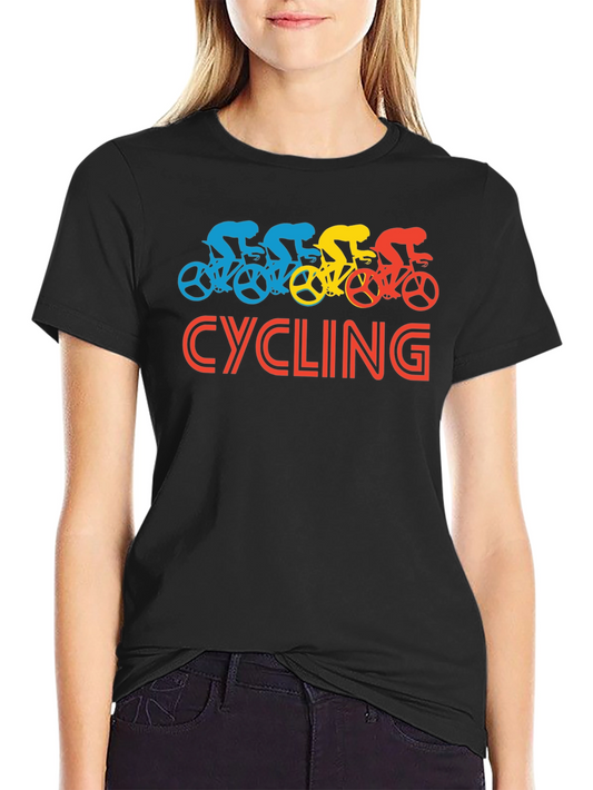 Cycling Graphic Tee - Retro Style