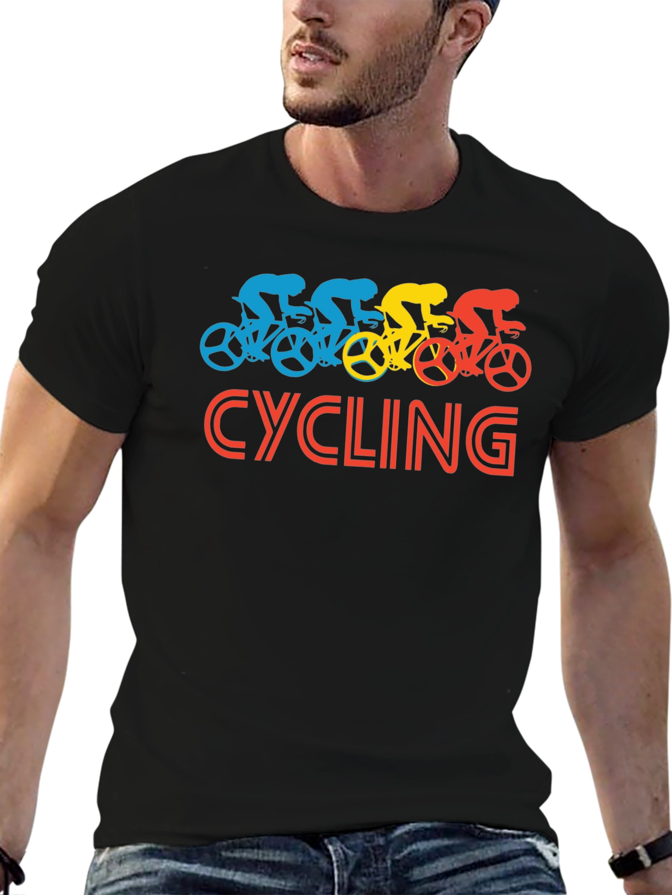 Cycling Graphic Tee - Retro Style