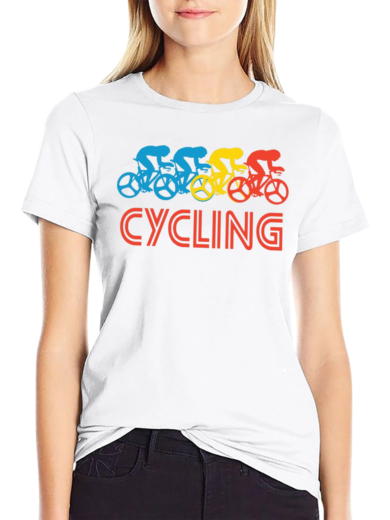 Cycling Graphic Tee - Retro Style
