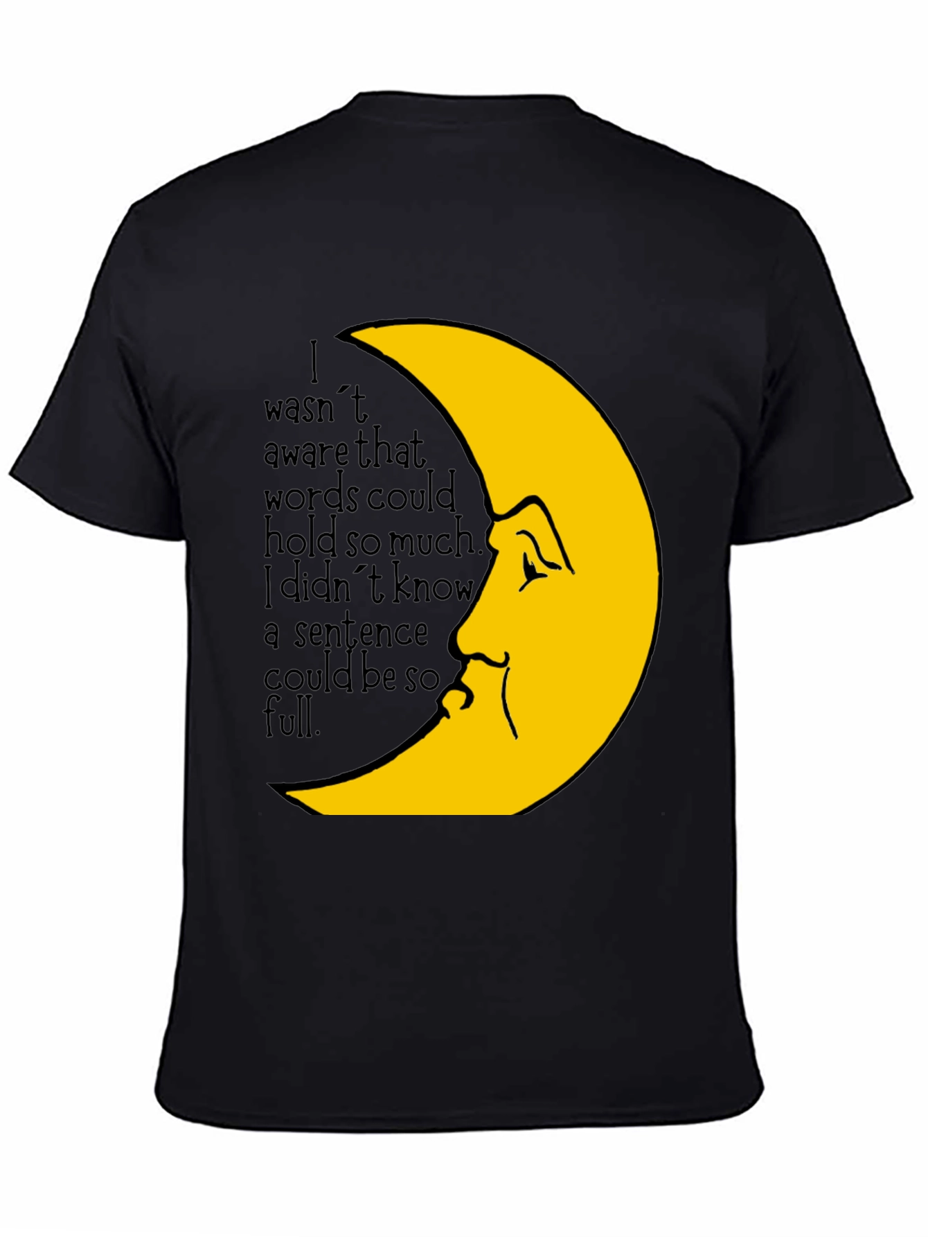Moon Face Graphic Tee -  Emotional Saying T-Shirt