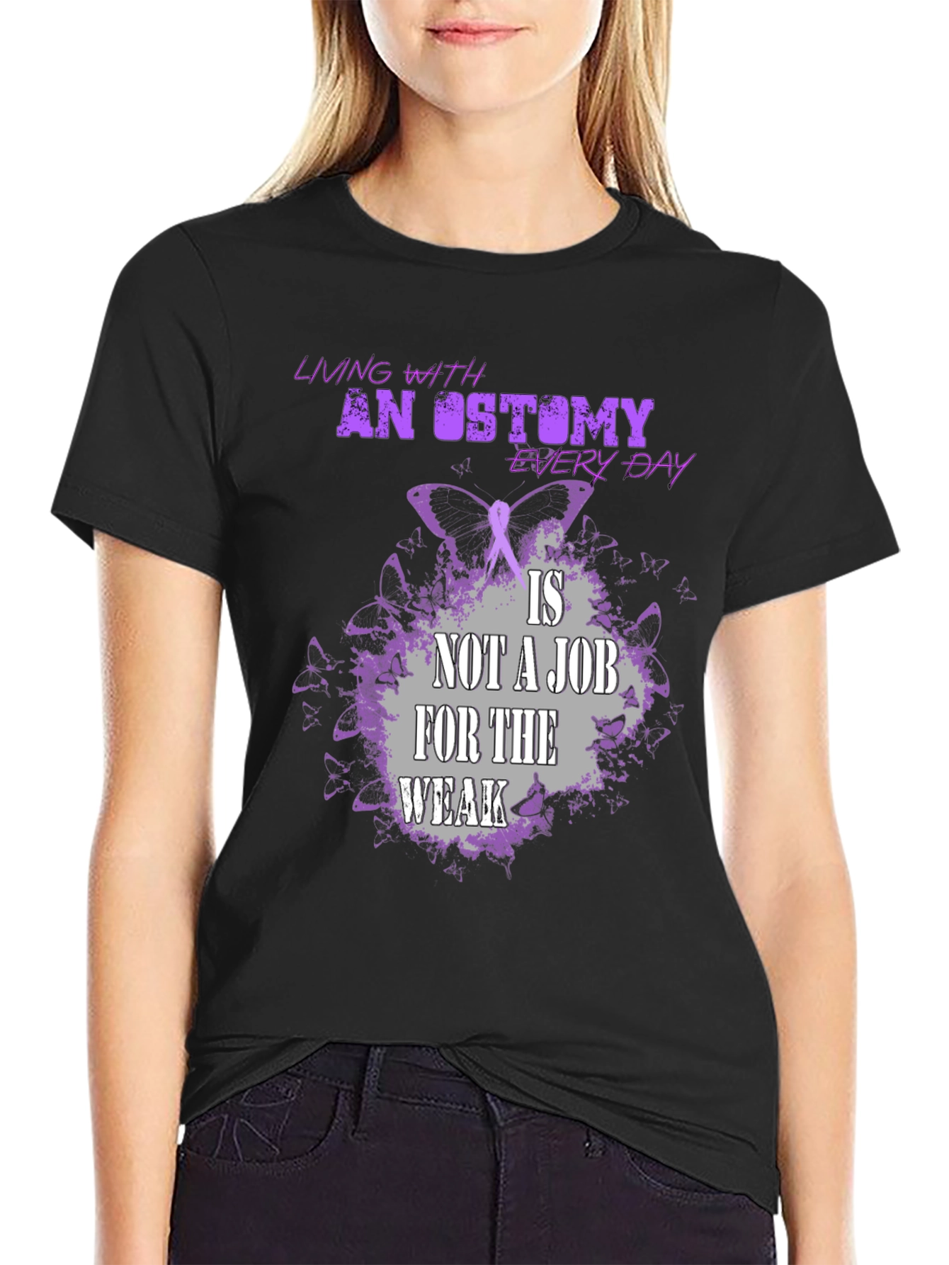 Ostomy Awareness T-Shirt - Living Strong Everyday