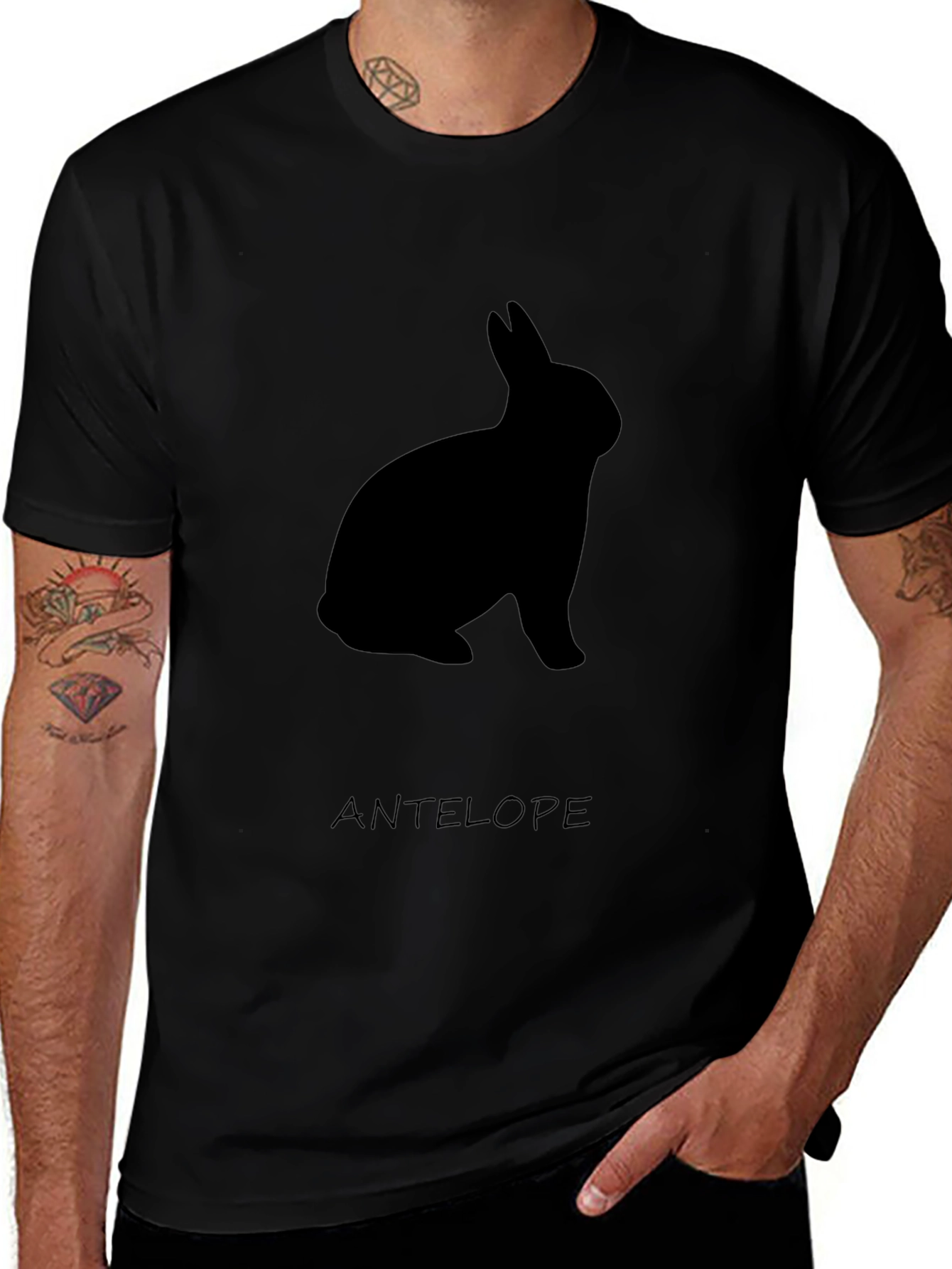 Black Rabbit Graphic Tee - Casual Comfort