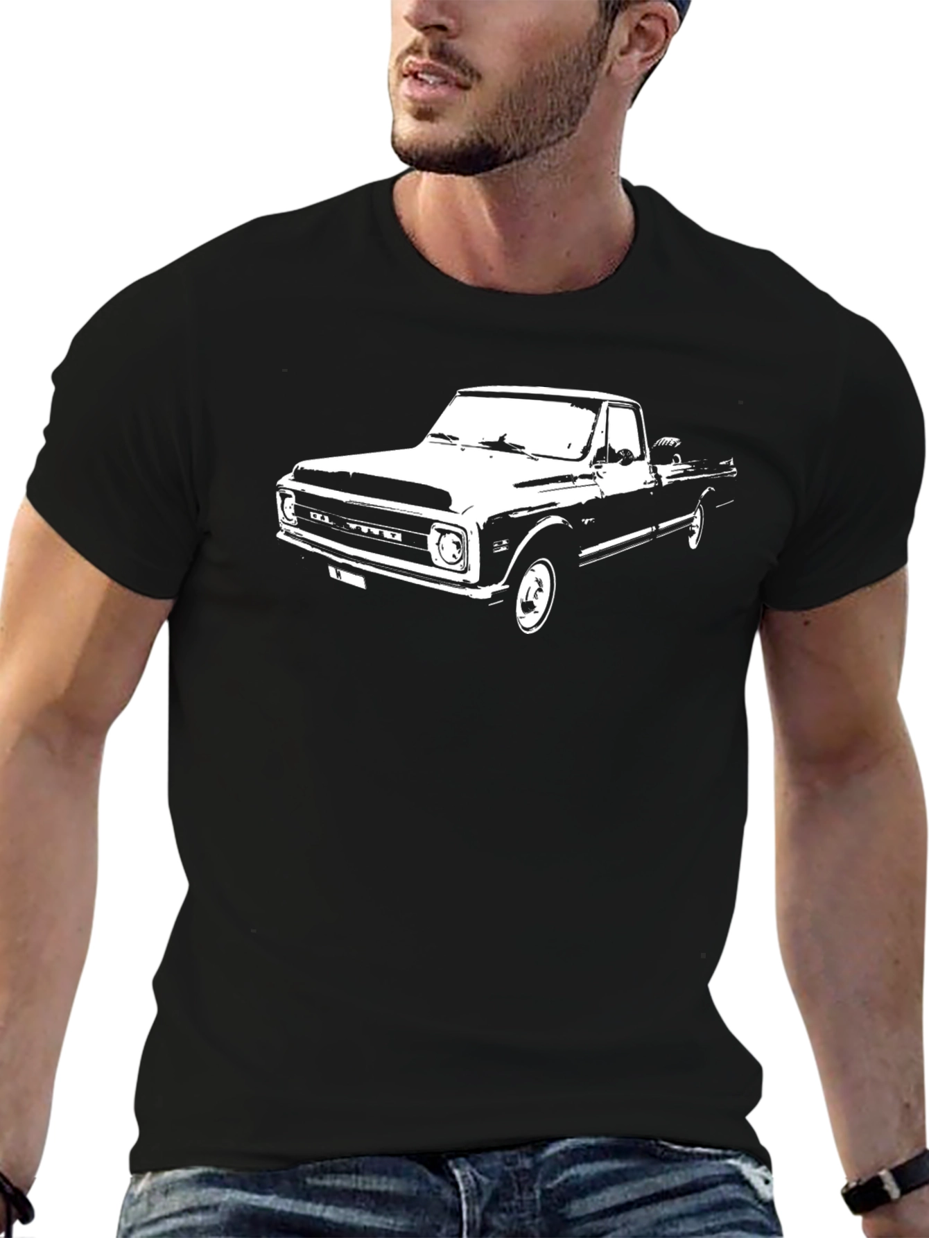 Classic Truck Graphic Tee - Black Cotton Blend