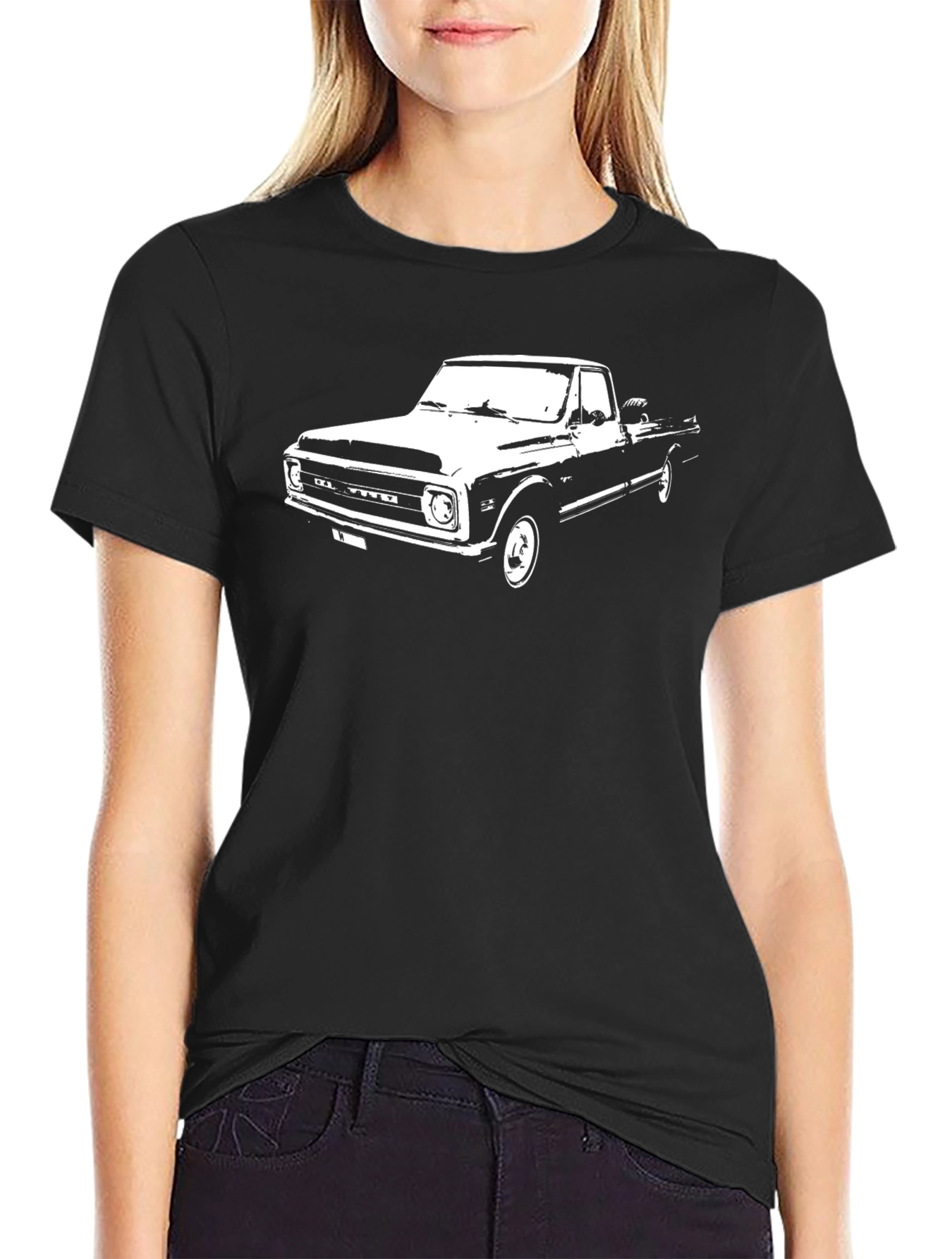 Classic Truck Graphic Tee - Black Cotton Blend