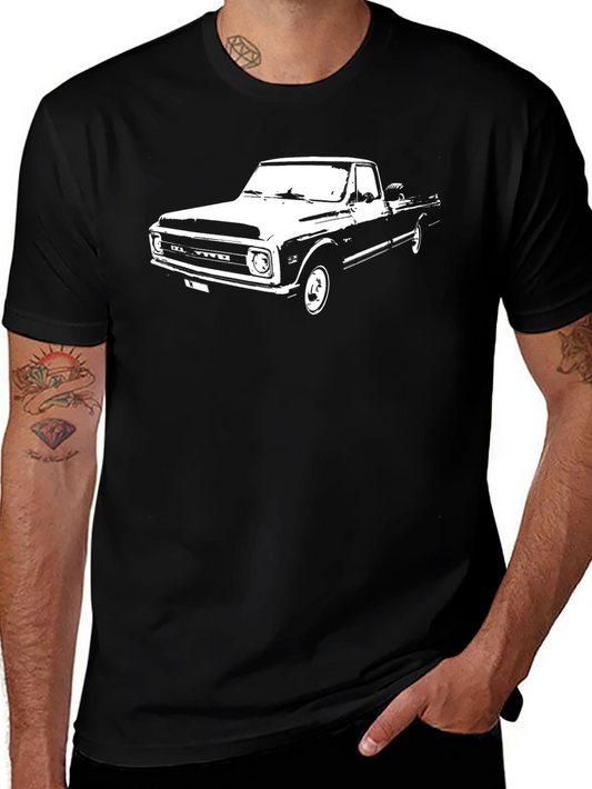 Classic Truck Graphic Tee - Black Cotton Blend