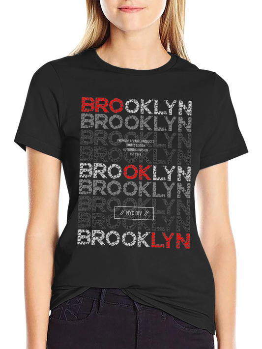 Brooklyn NYC Graphic Print Black T-Shirt