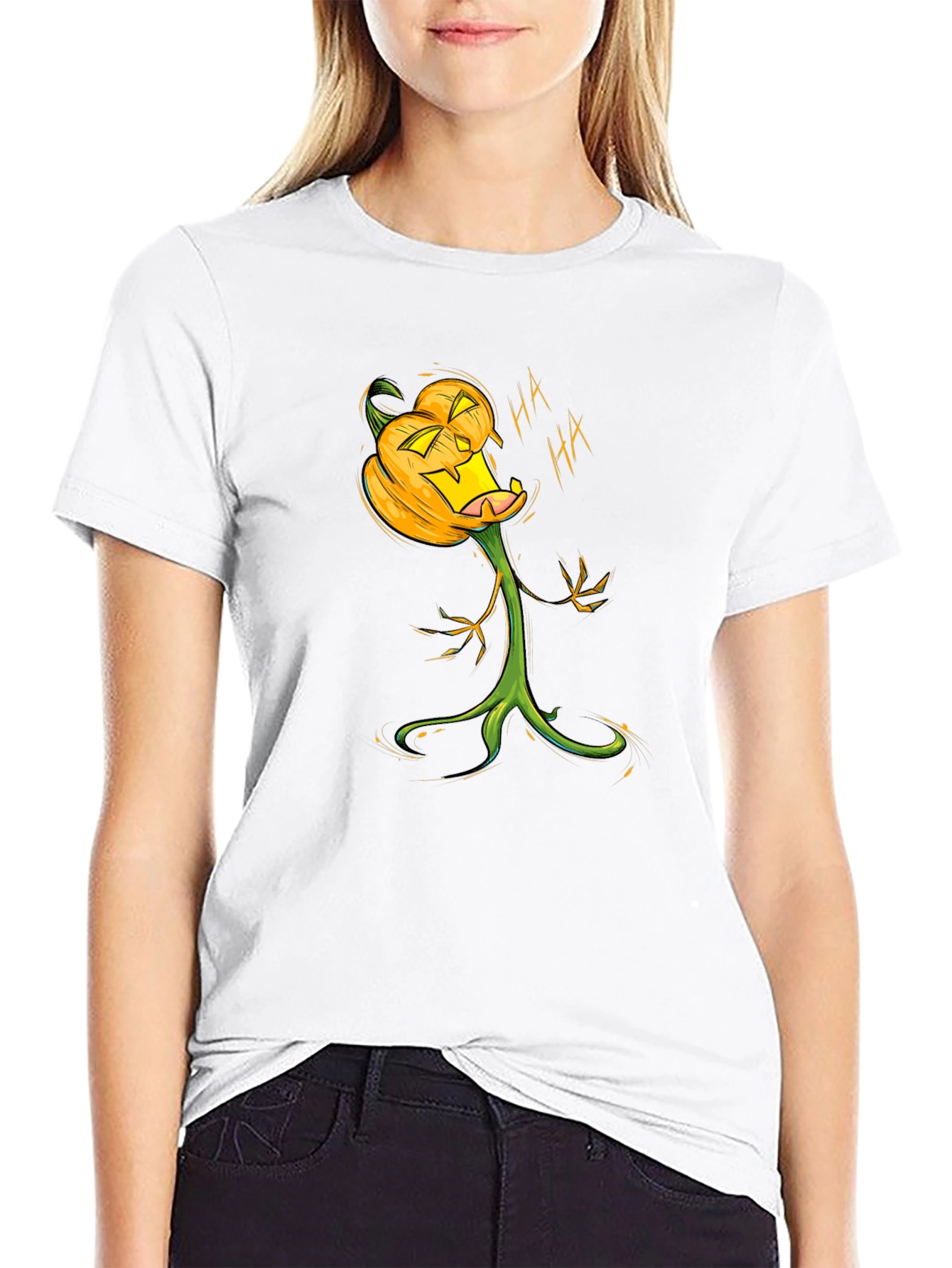 Halloween Pumpkin T-Shirt - Spooky Cartoon Graphic Tee