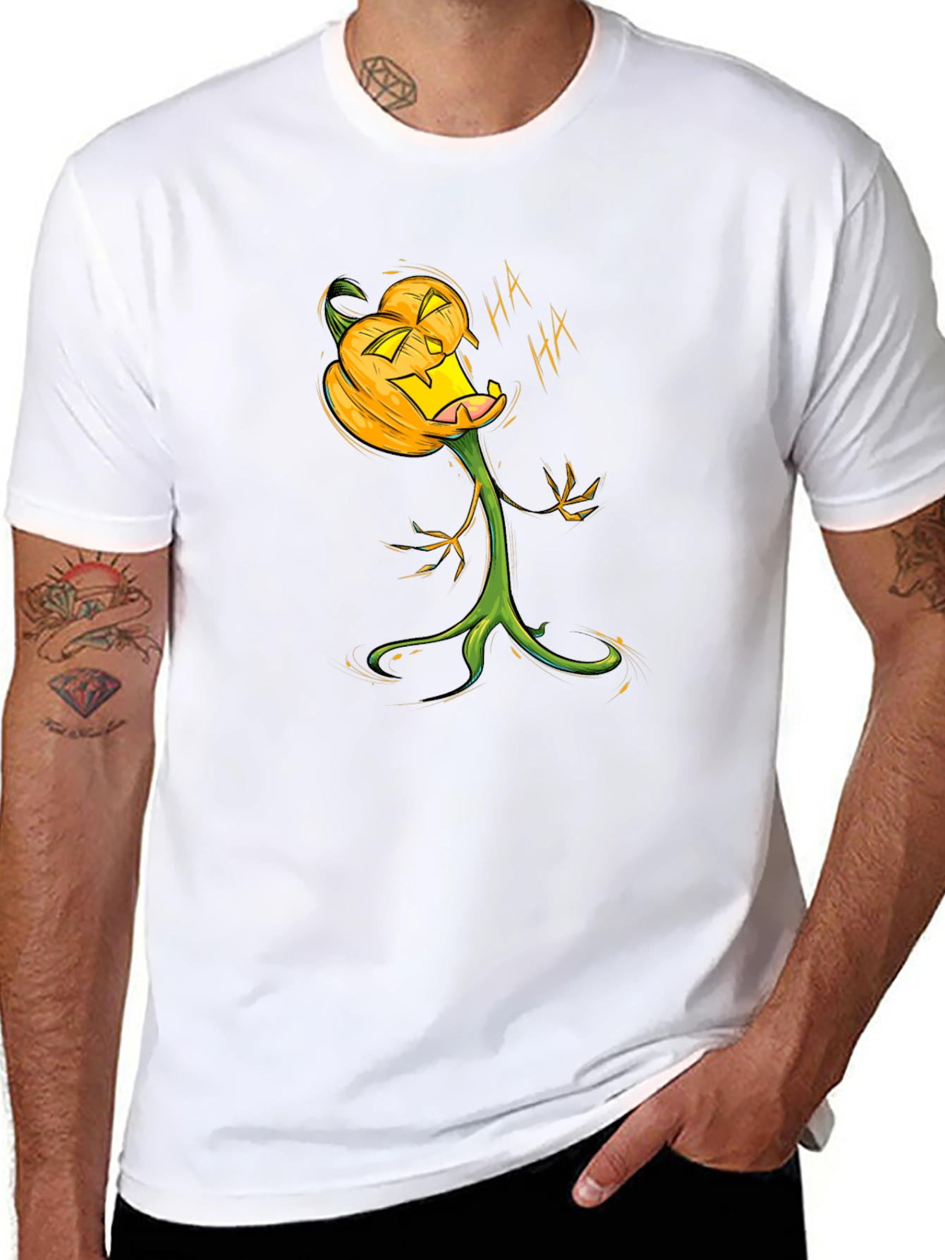 Halloween Pumpkin T-Shirt - Spooky Cartoon Graphic Tee