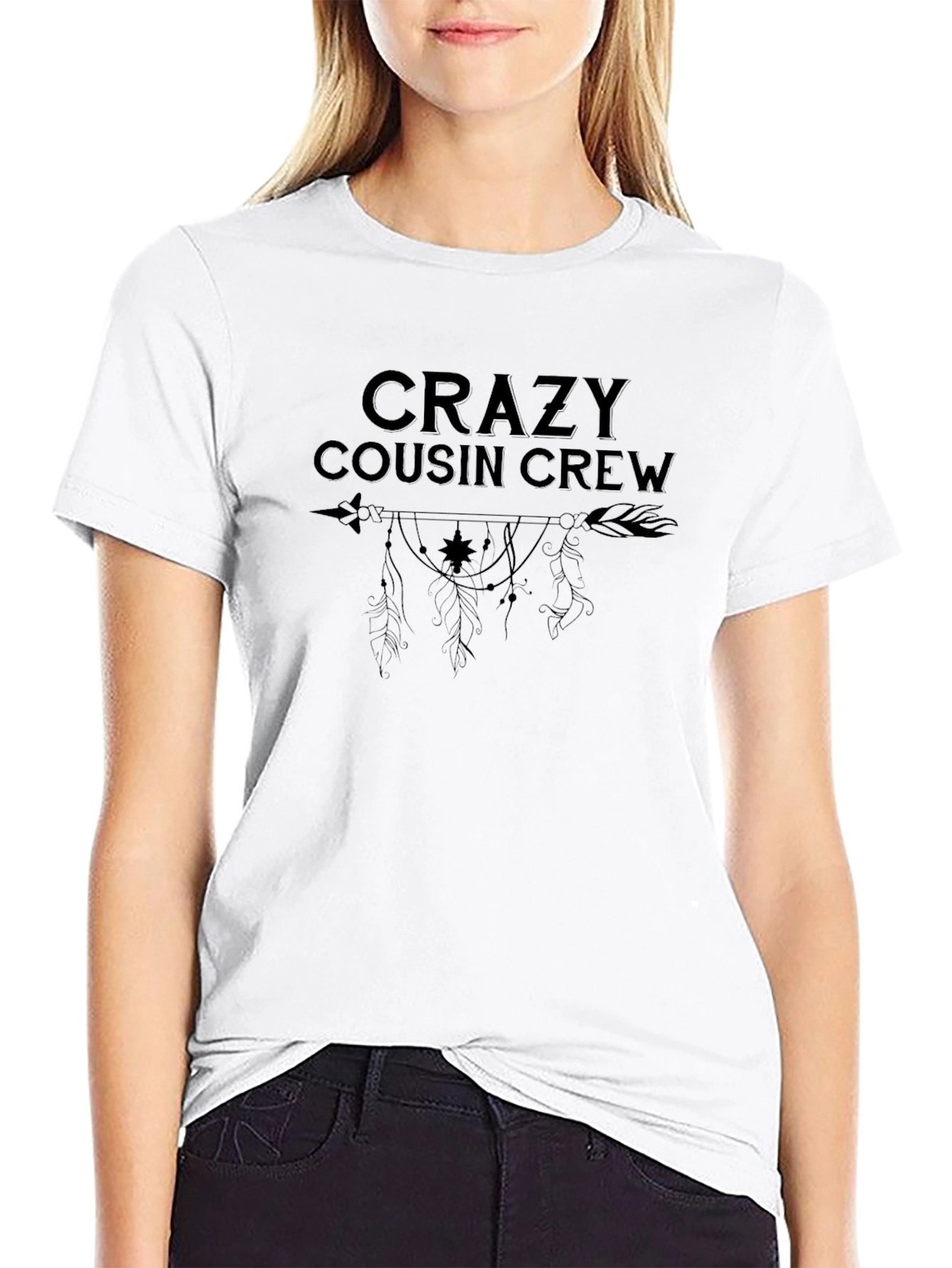 Crazy Cousin Crew T-Shirt - Black Graphic Tee
