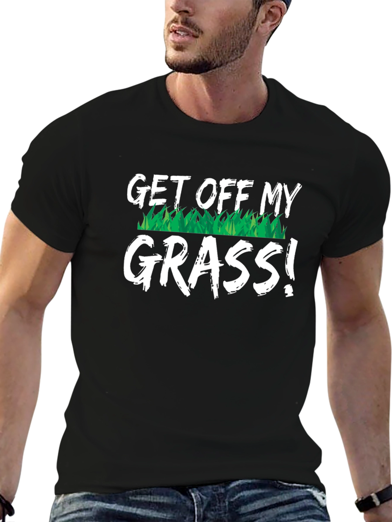 Get Off My Grass Novelty Graphic T-Shirt