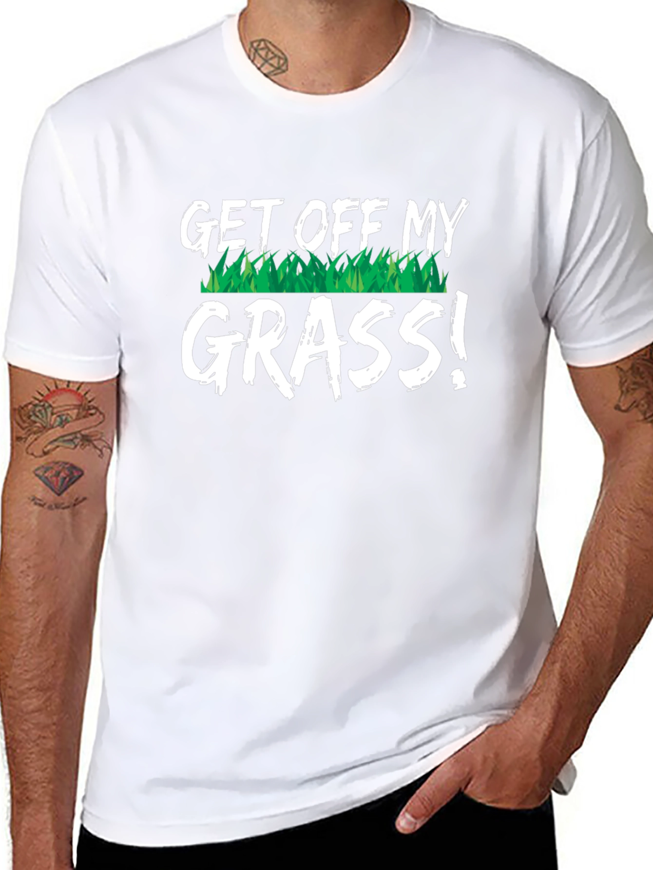 Get Off My Grass Novelty Graphic T-Shirt