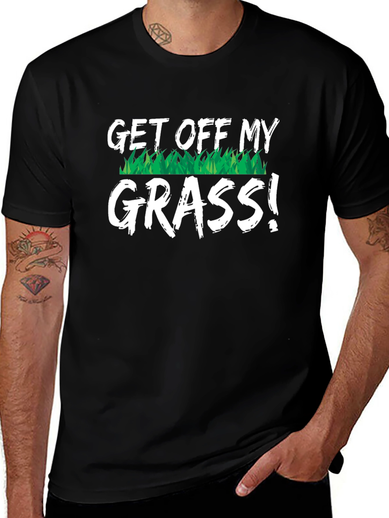 Get Off My Grass Novelty Graphic T-Shirt