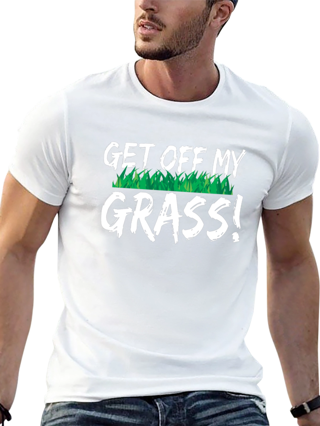 Get Off My Grass Novelty Graphic T-Shirt