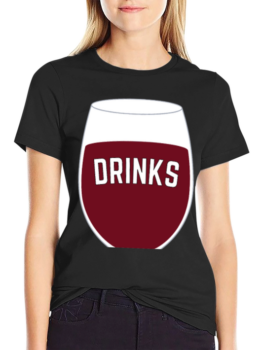 Drinks Wine Glass Graphic T-Shirt