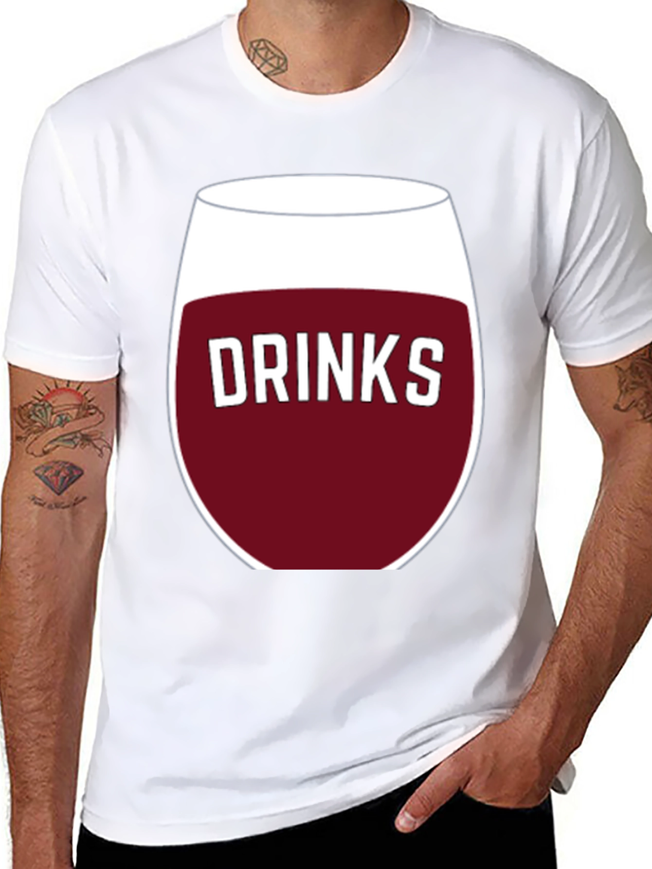 Drinks Wine Glass Graphic T-Shirt