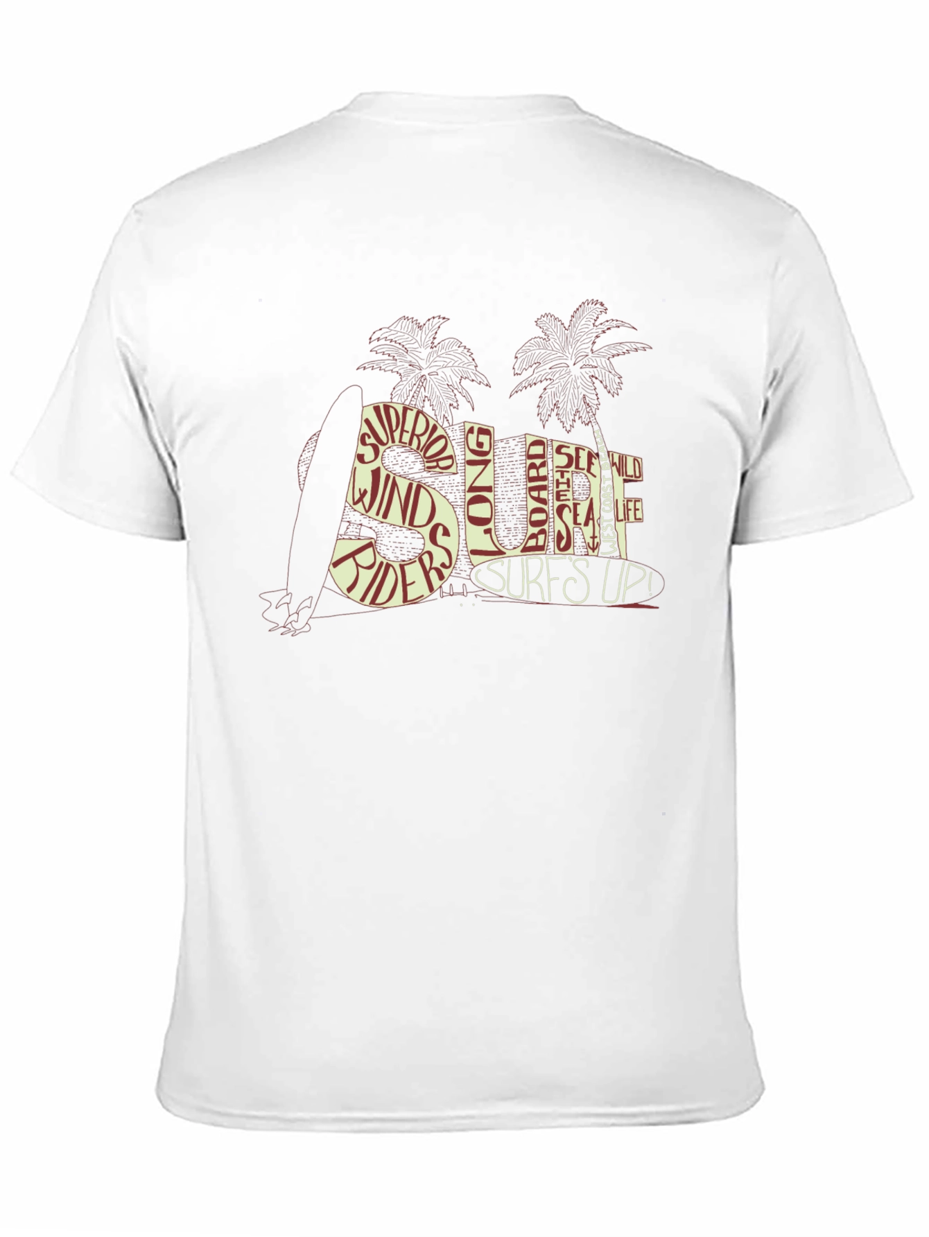 Surfs Up Graphic Tee - Beach Style Black T-Shirt