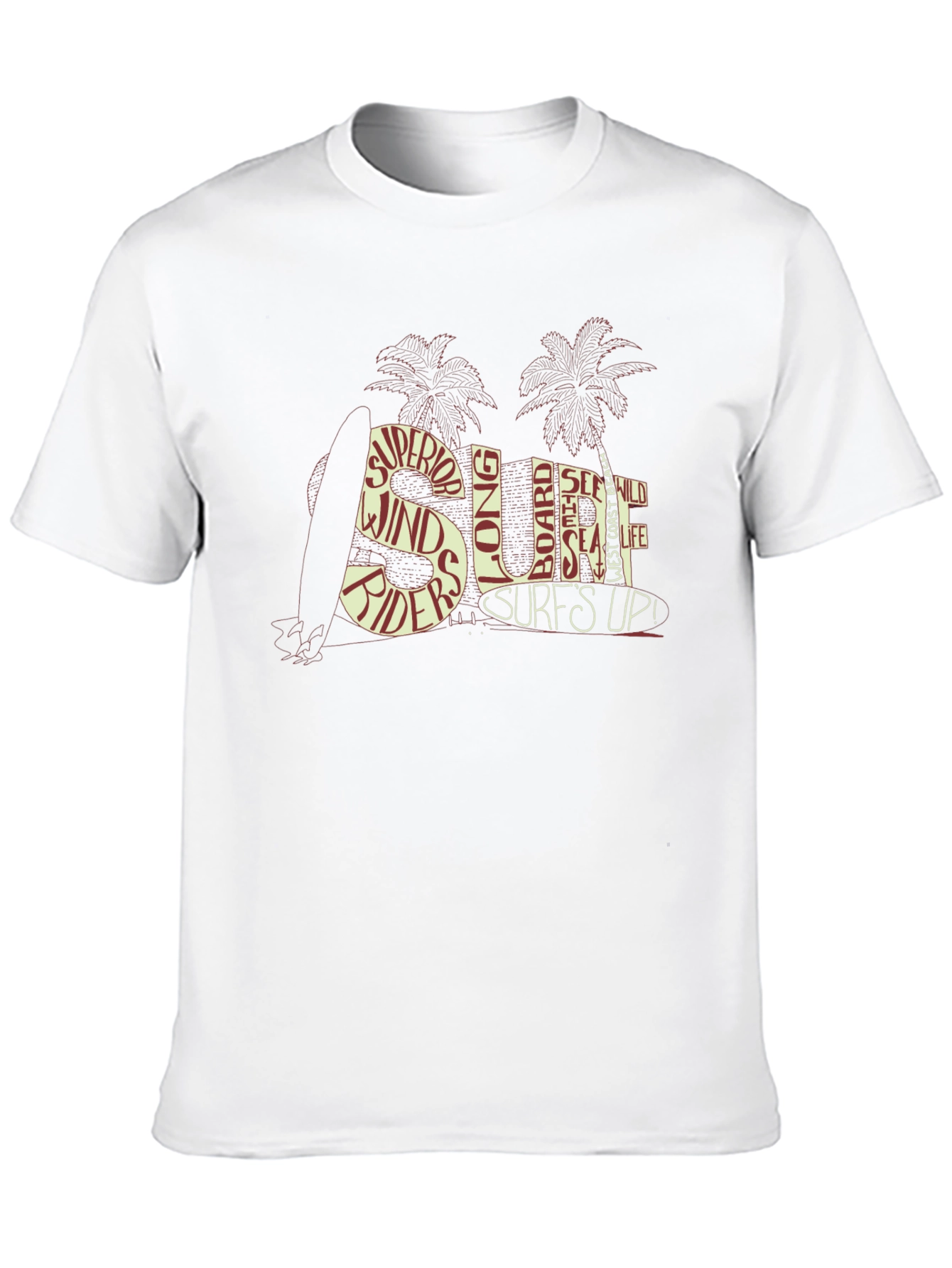 Surfs Up Graphic Tee - Beach Style Black T-Shirt