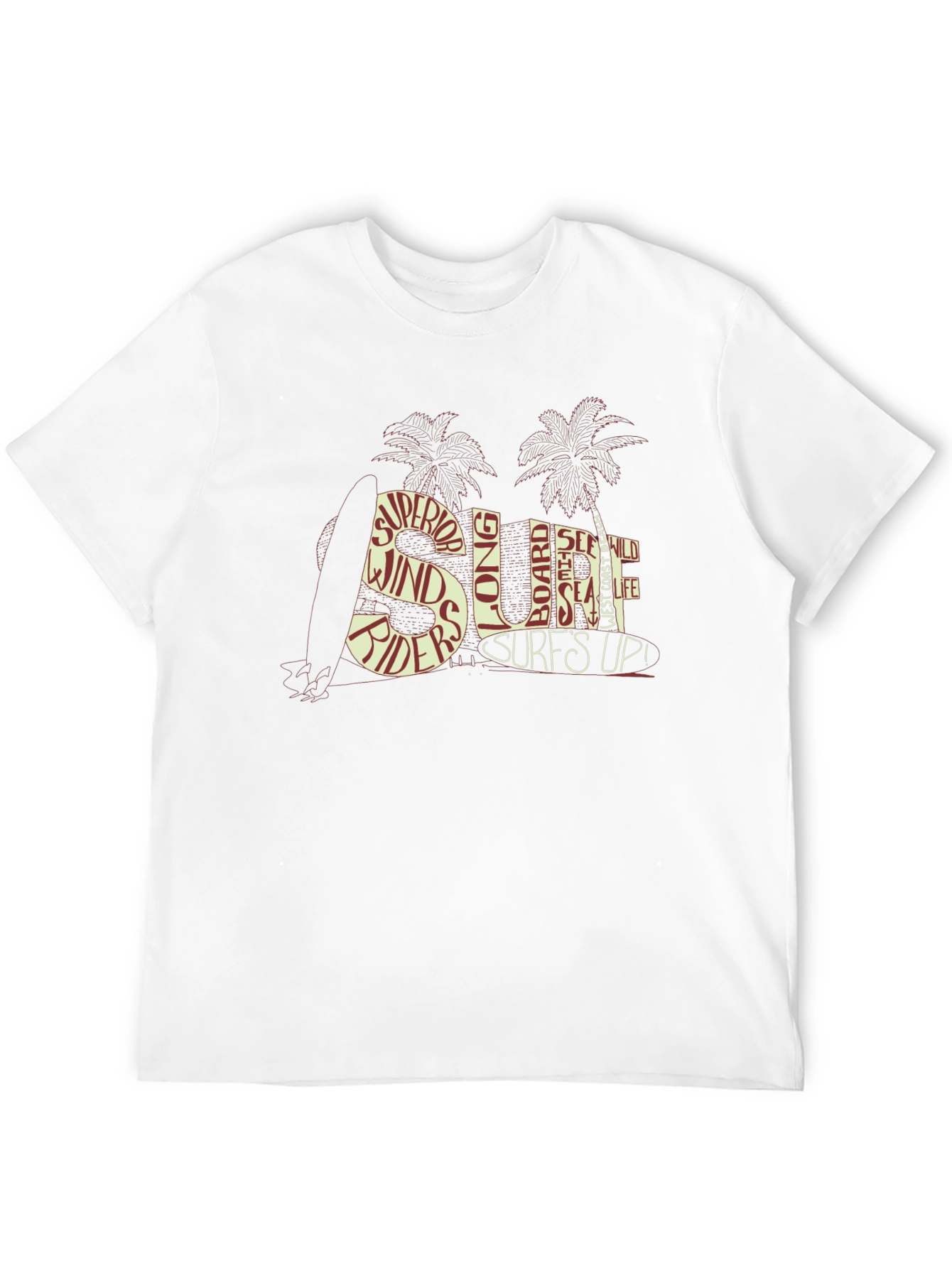 Surfs Up Graphic Tee - Beach Style Black T-Shirt