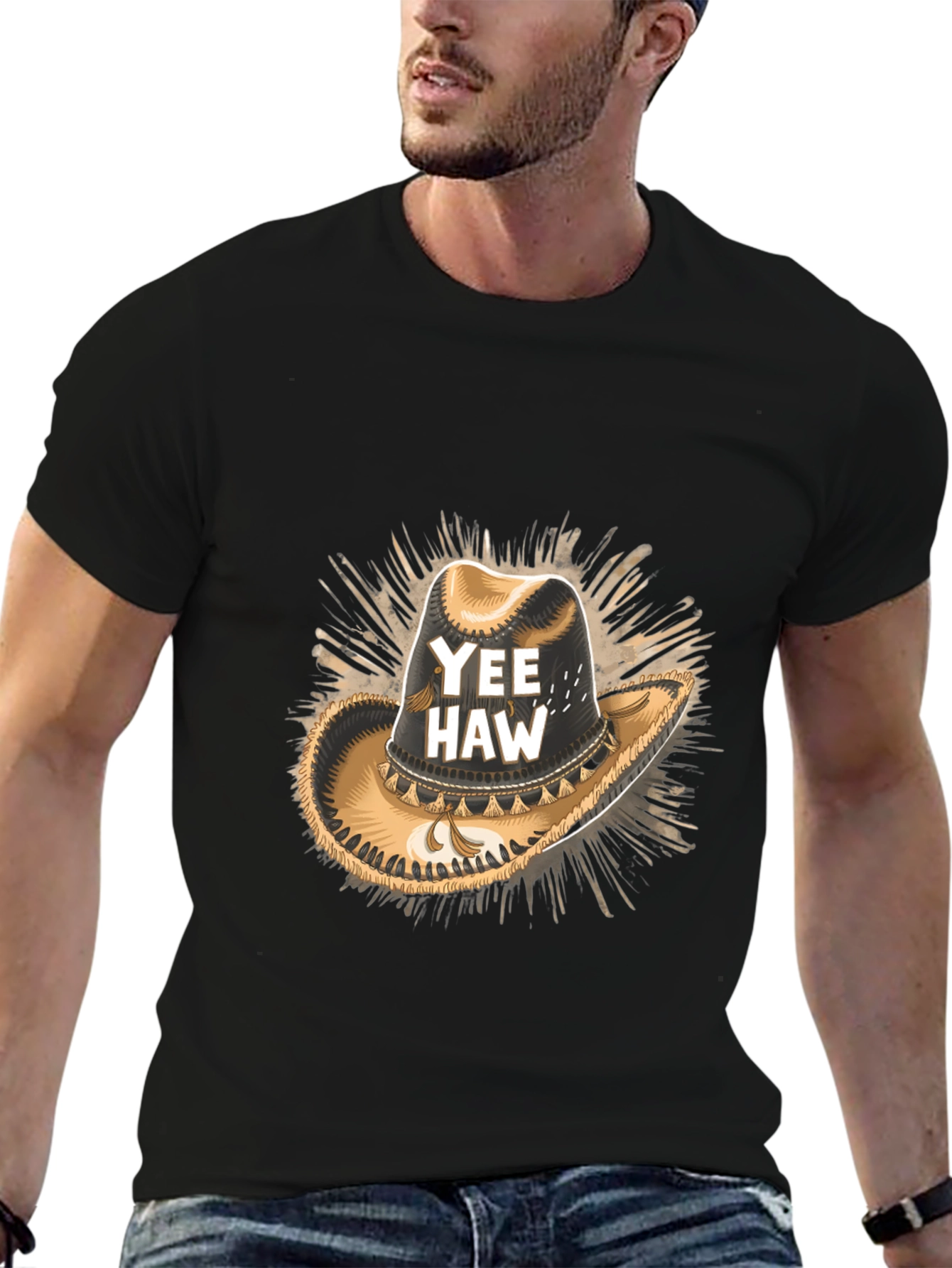 Yee Haw Cowboy Hat Graphic T-Shirt