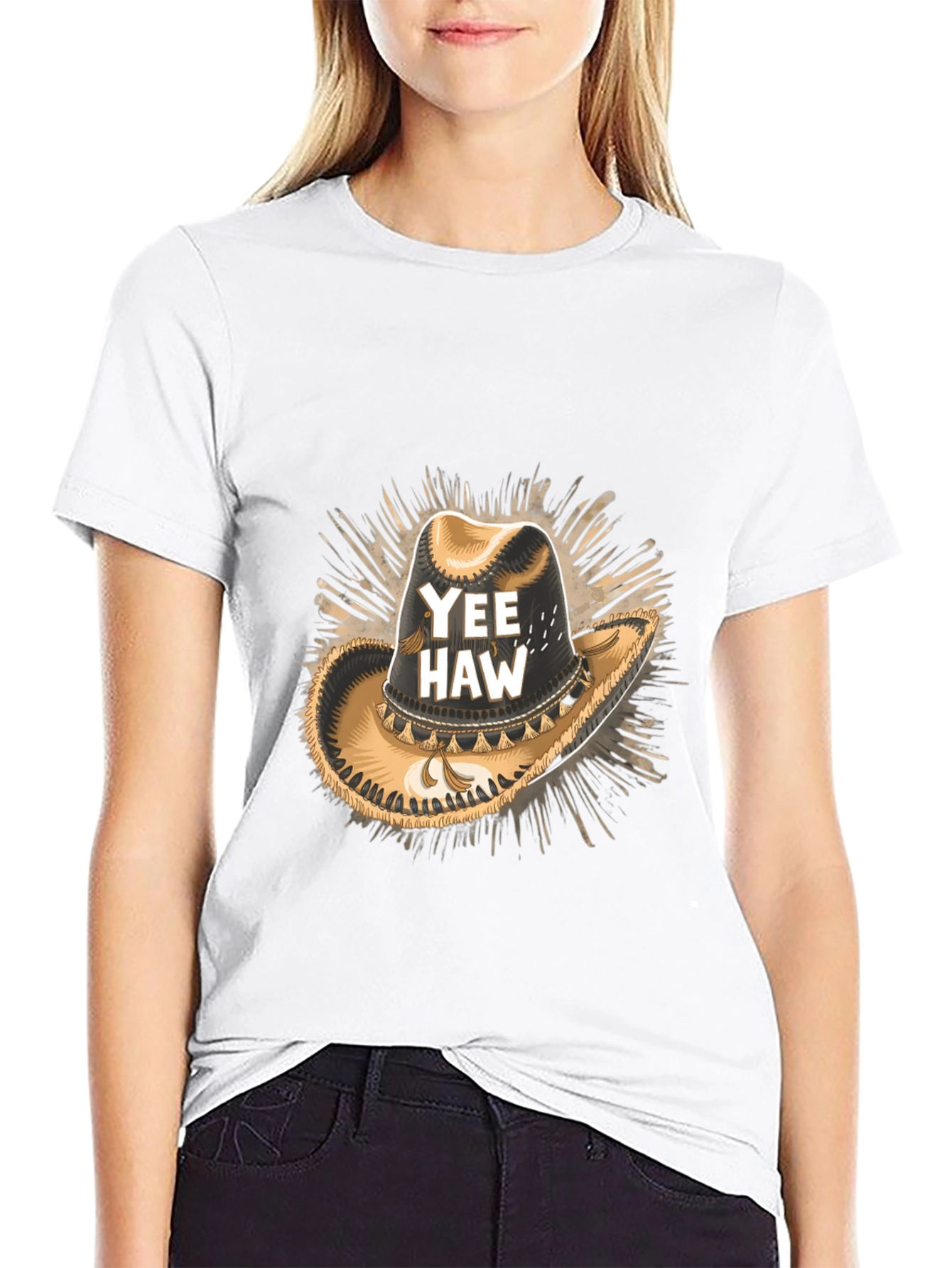 Yee Haw Cowboy Hat Graphic T-Shirt