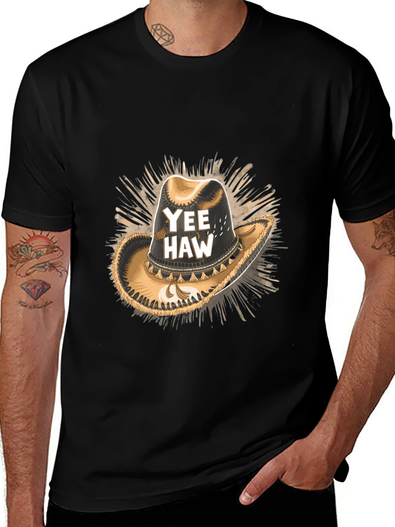 Yee Haw Cowboy Hat Graphic T-Shirt