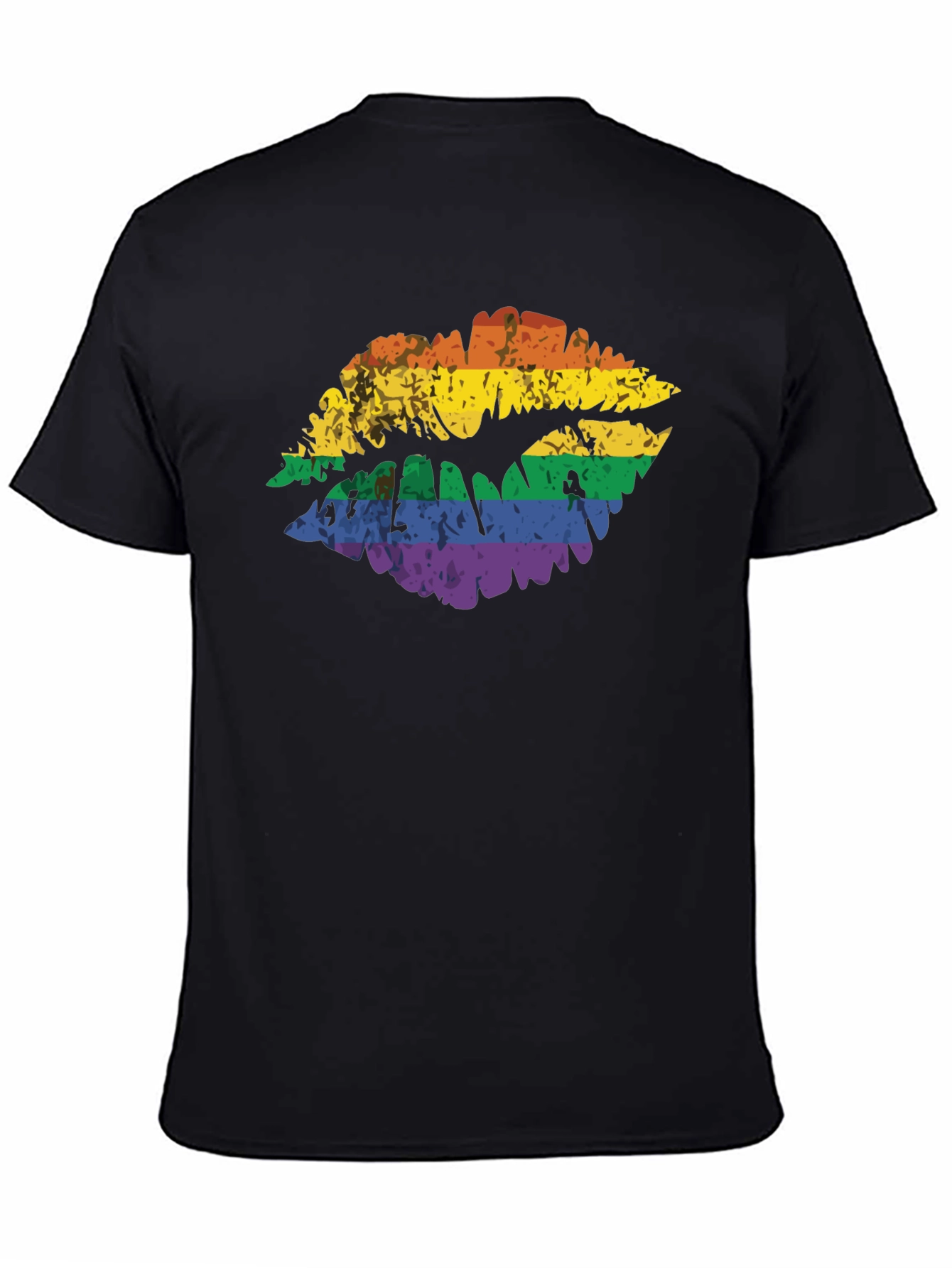 Pride Lips Graphic Tee - LGBTQ+ Rainbow Kiss T-Shirt