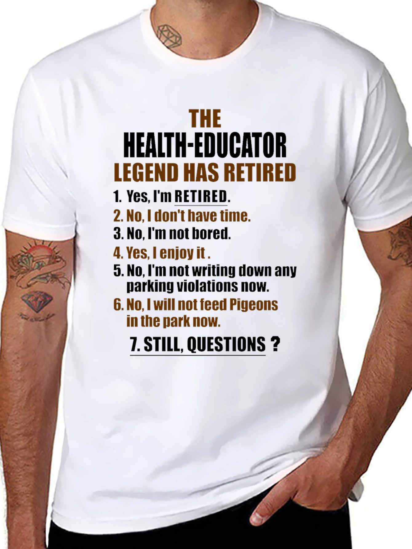 Retired Health Educator Black T-Shirt