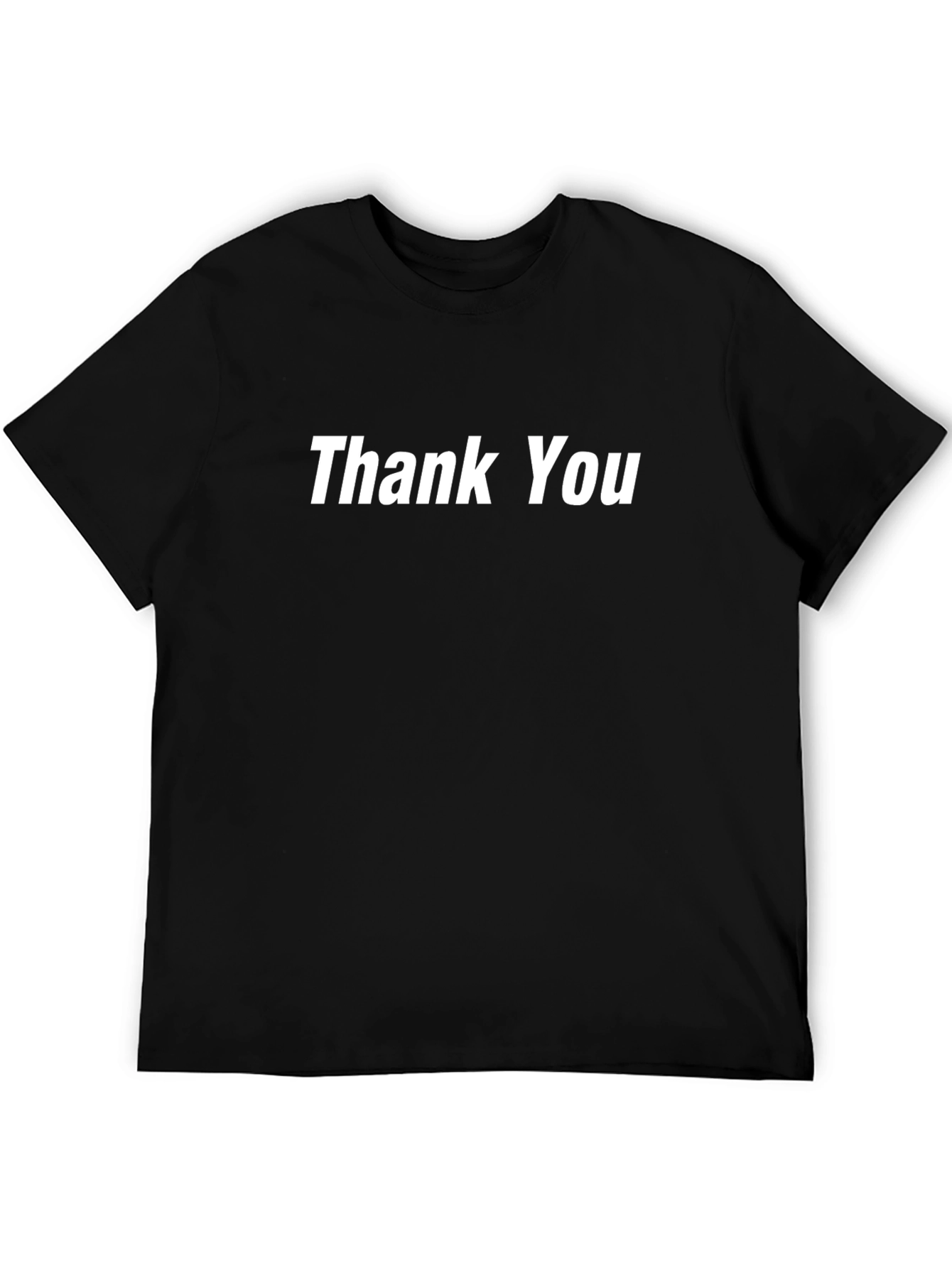 Thank You Graphic Tee - Black Casual T-Shirt