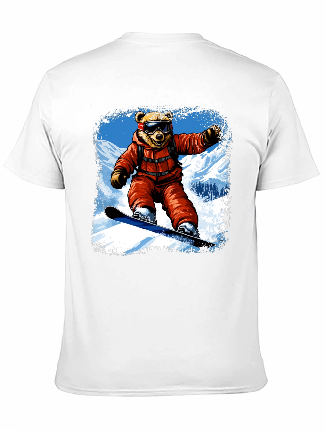 Bear Snowboarding Graphic T-Shirt