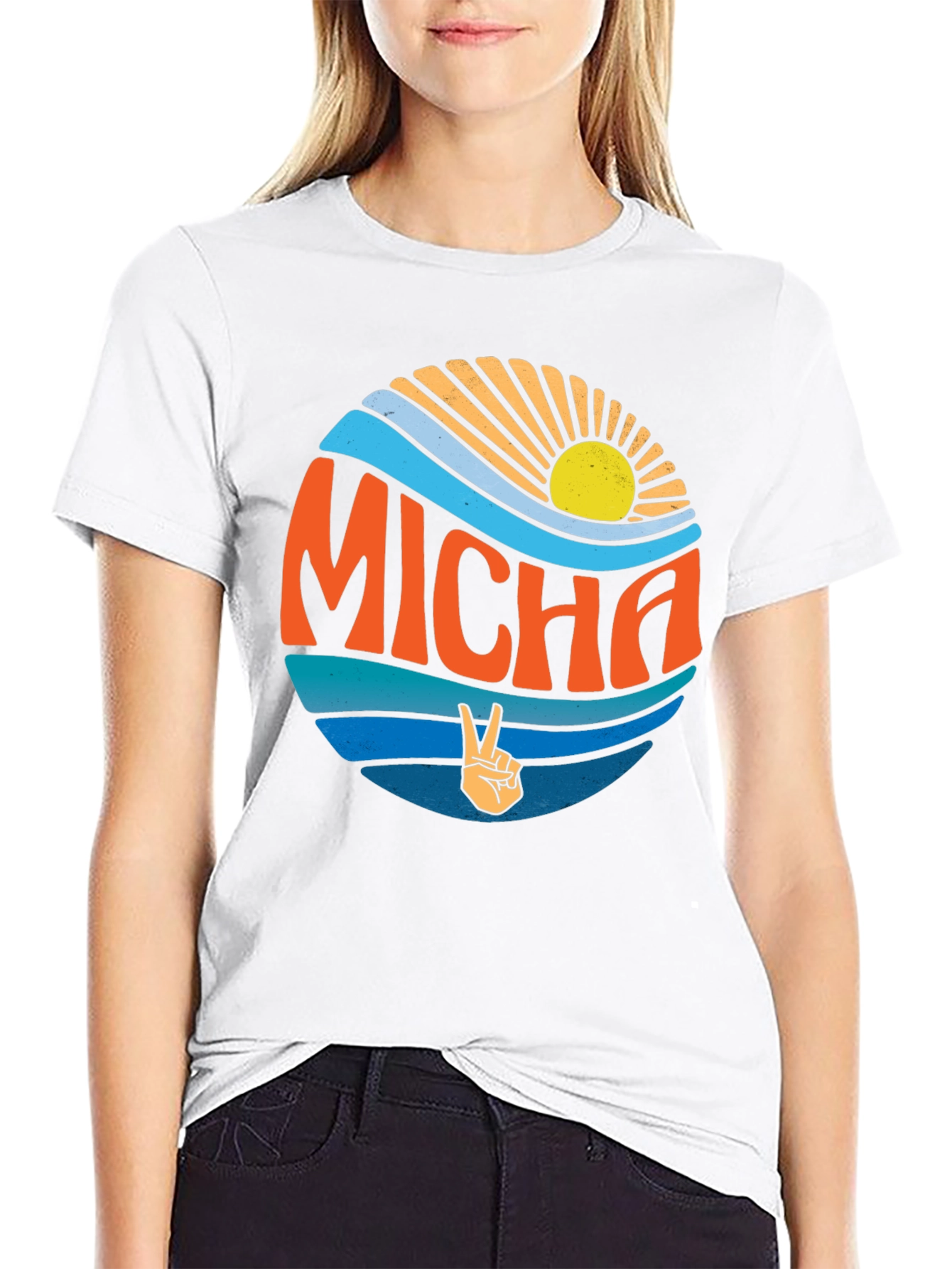 Retro Micha Peace Sign Graphic Tee