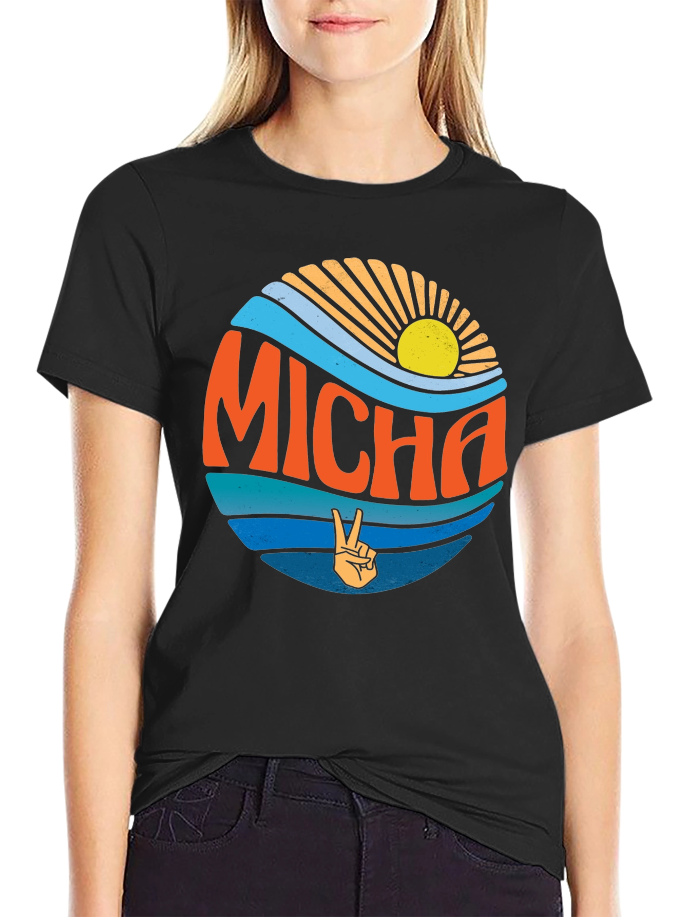 Retro Micha Peace Sign Graphic Tee