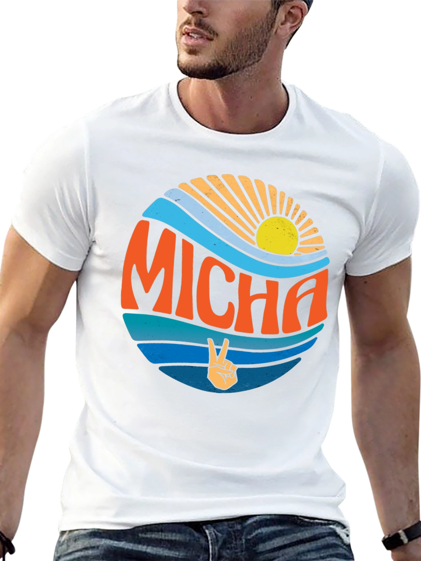 Retro Micha Peace Sign Graphic Tee