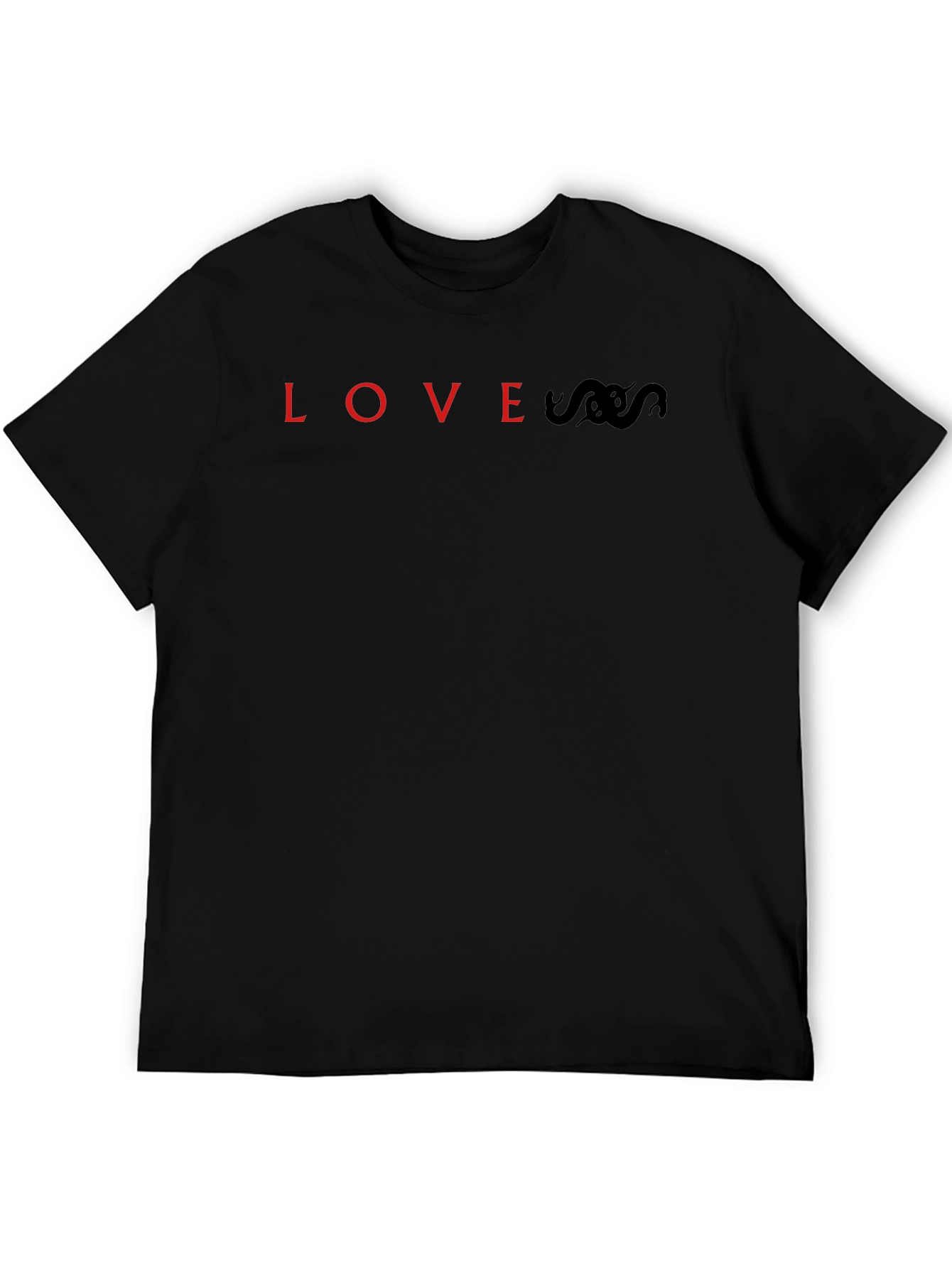 Love Snake Graphic Tee - Stylish Black Cotton T-Shirt
