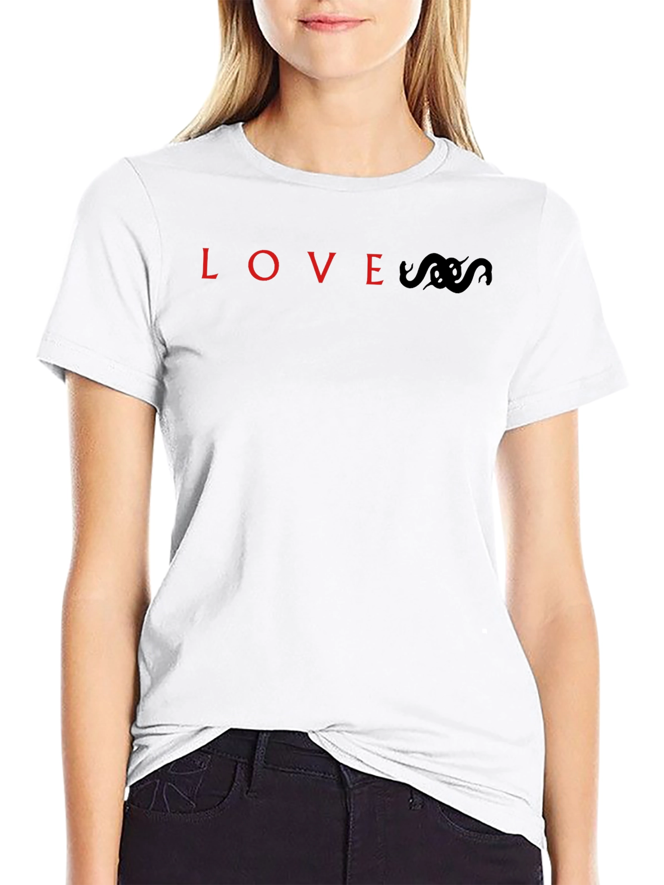 Love Snake Graphic Tee - Stylish Black Cotton T-Shirt