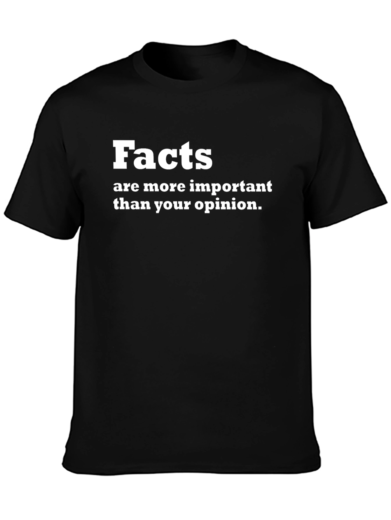 Facts Over Opinions Graphic T-Shirt - Mens Black Tee
