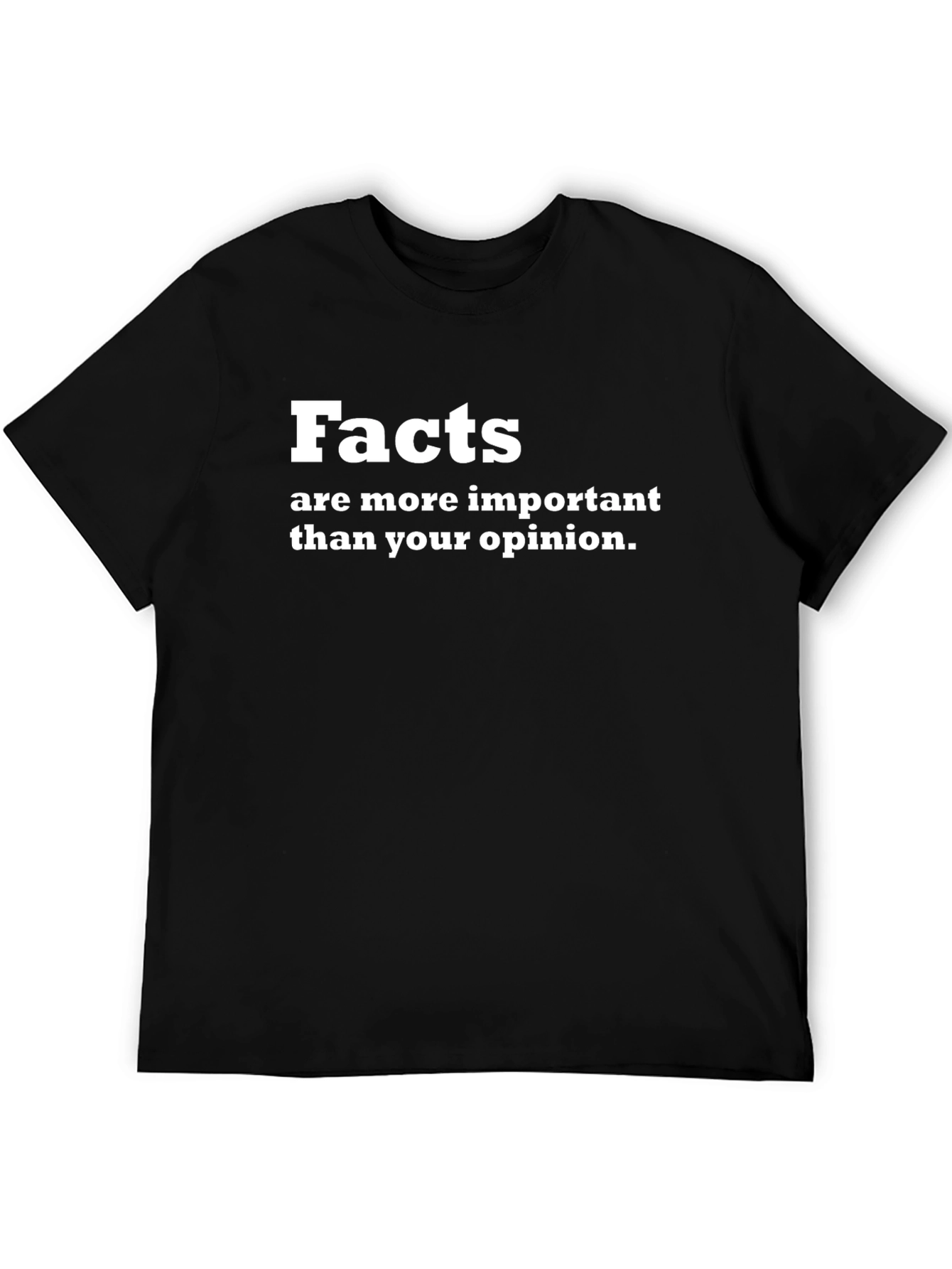 Facts Over Opinions Graphic T-Shirt - Mens Black Tee