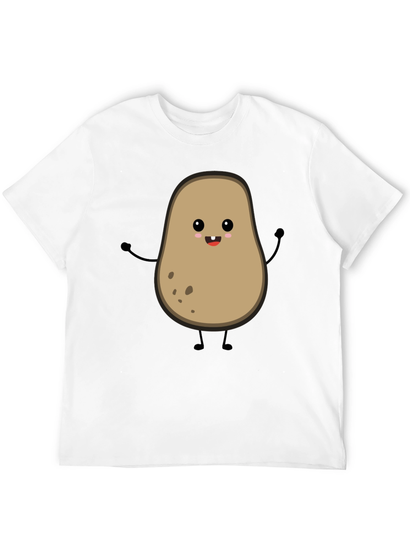 Funny Potato Graphic Tee - Black Cotton Shirt