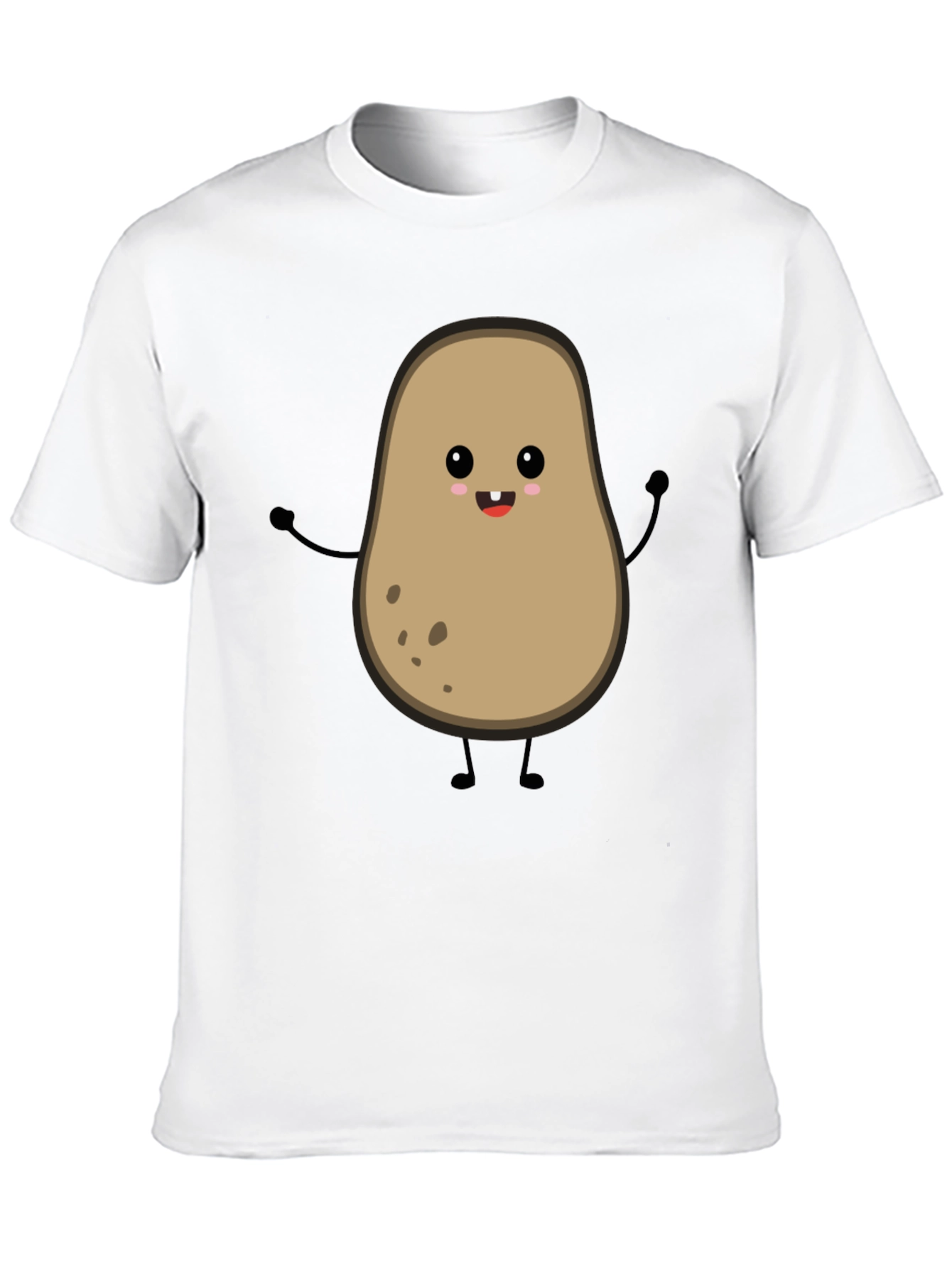 Funny Potato Graphic Tee - Black Cotton Shirt
