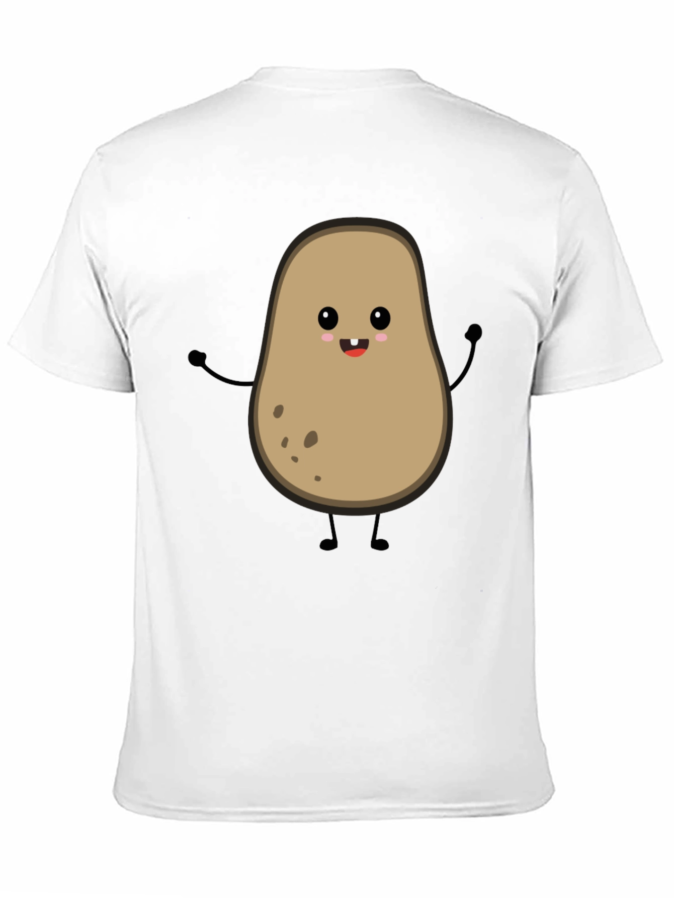Funny Potato Graphic Tee - Black Cotton Shirt