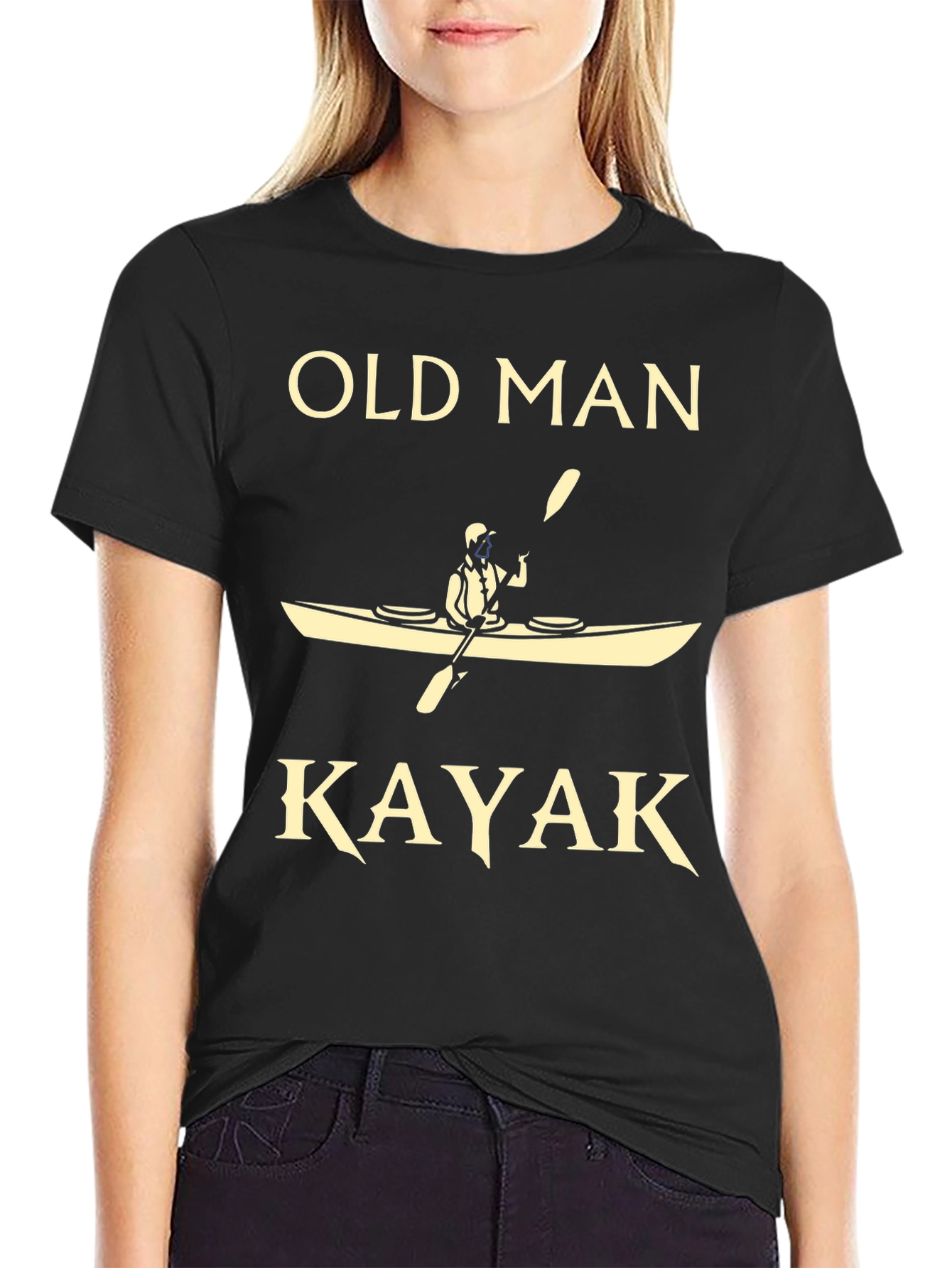 Old Man Kayak Black Graphic Tee