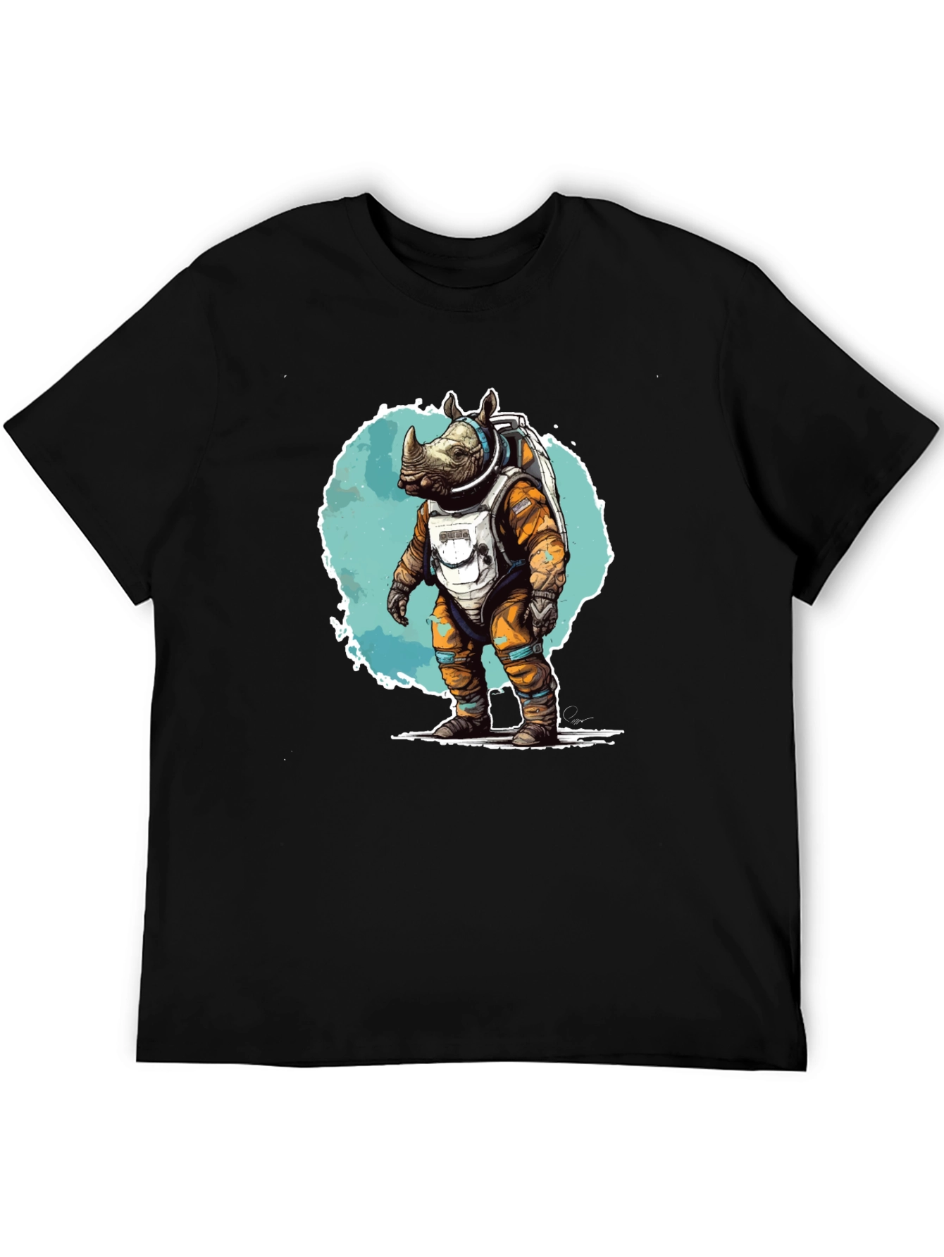 Astronaut Rhino Graphic T-Shirt