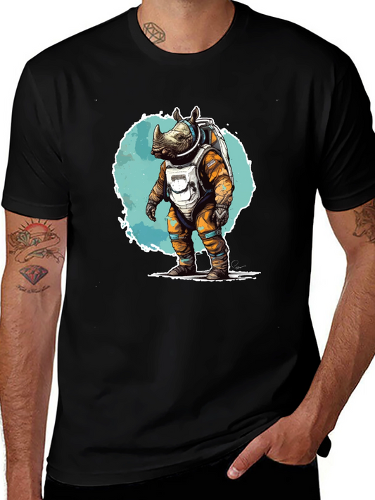 Astronaut Rhino Graphic T-Shirt