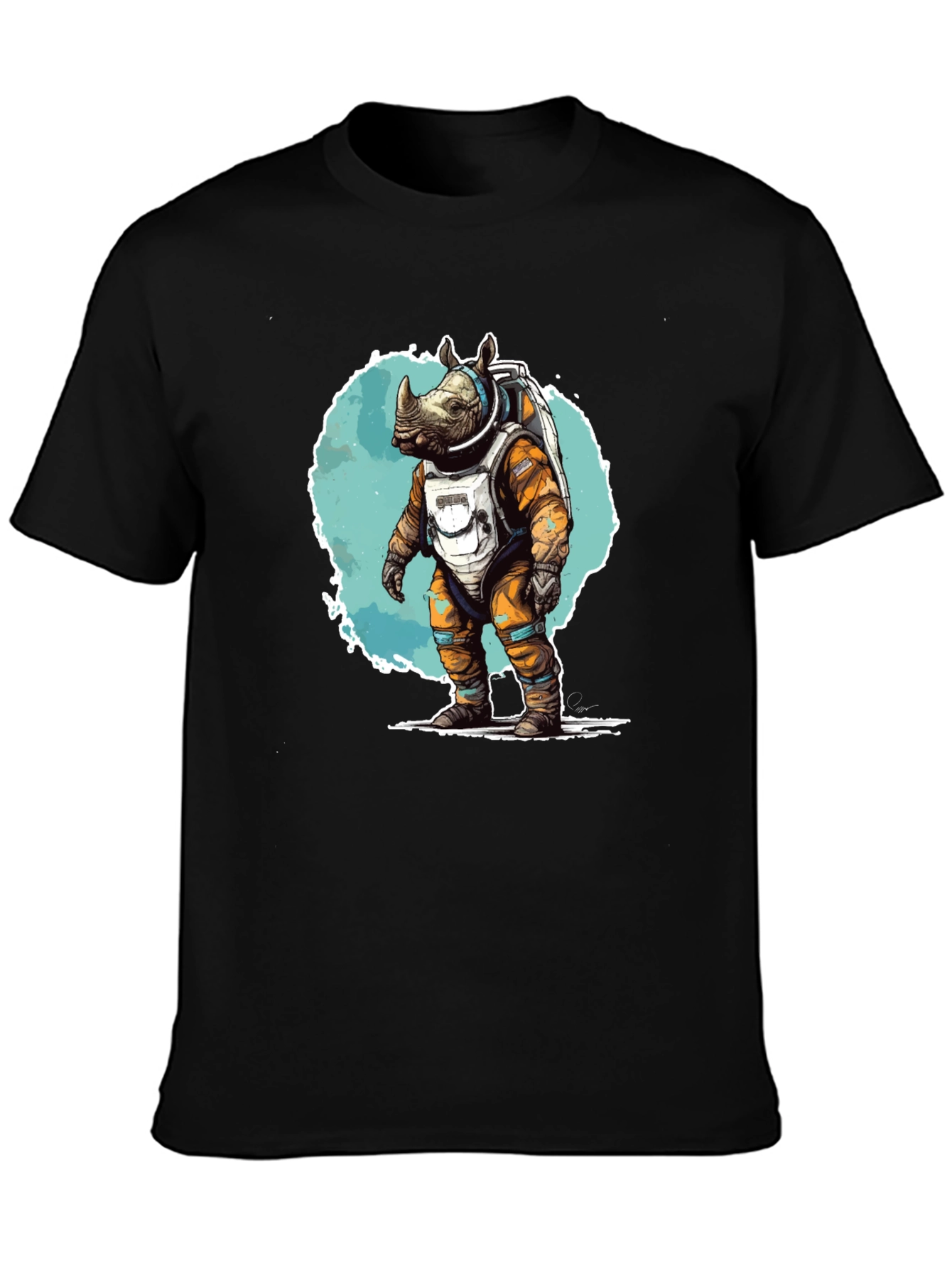 Astronaut Rhino Graphic T-Shirt