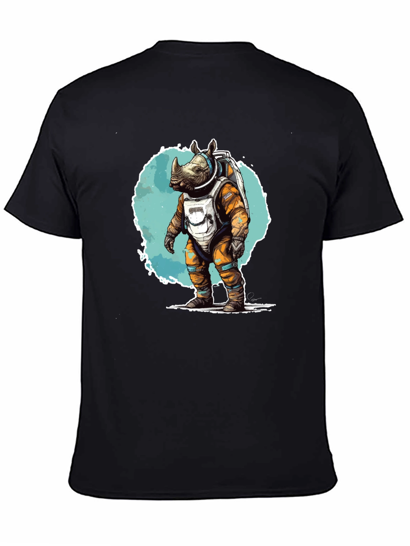 Astronaut Rhino Graphic T-Shirt